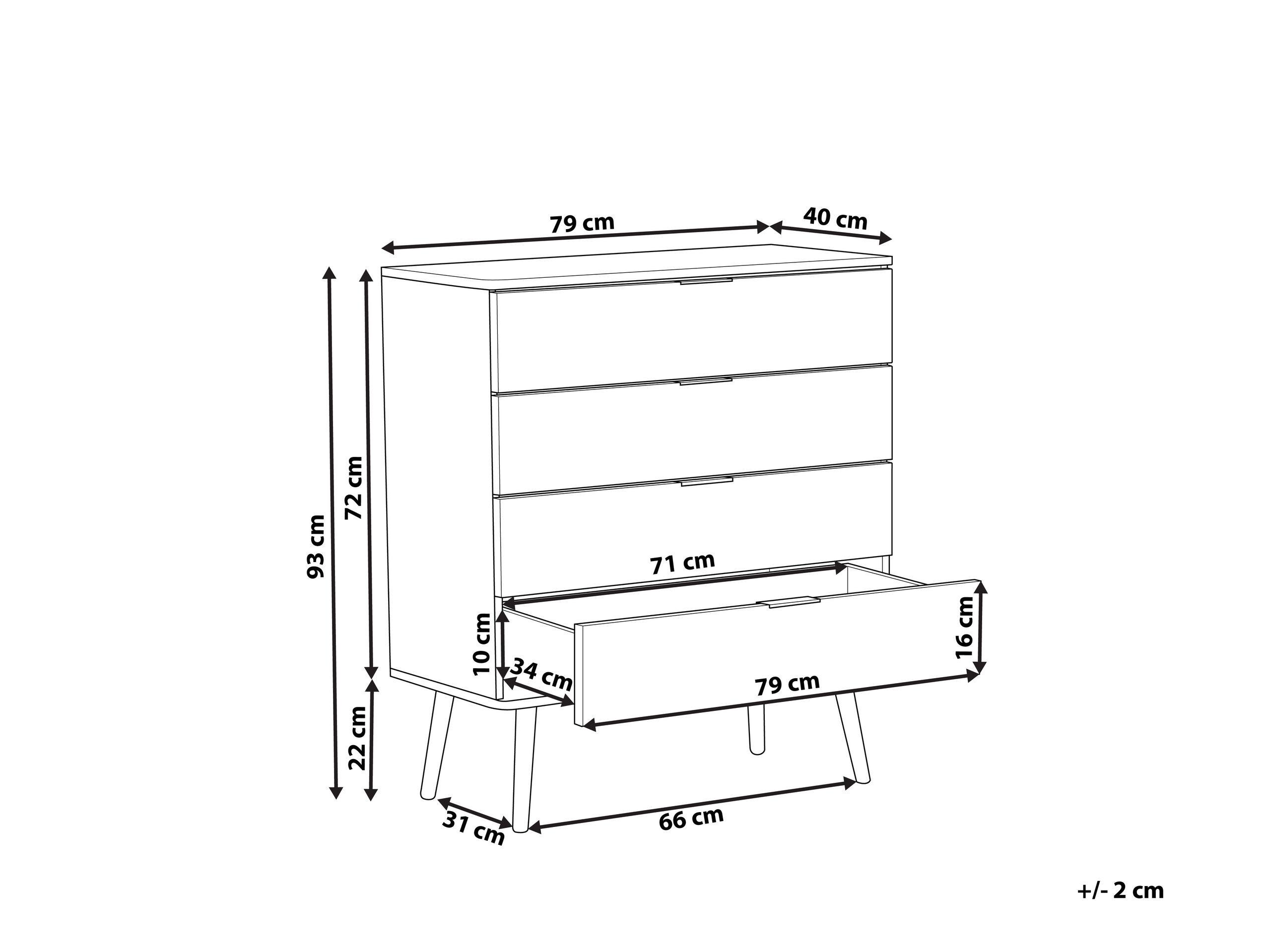 Beliani Kommode mit 4 Schubladen aus MDF-Platte Modern WALPI