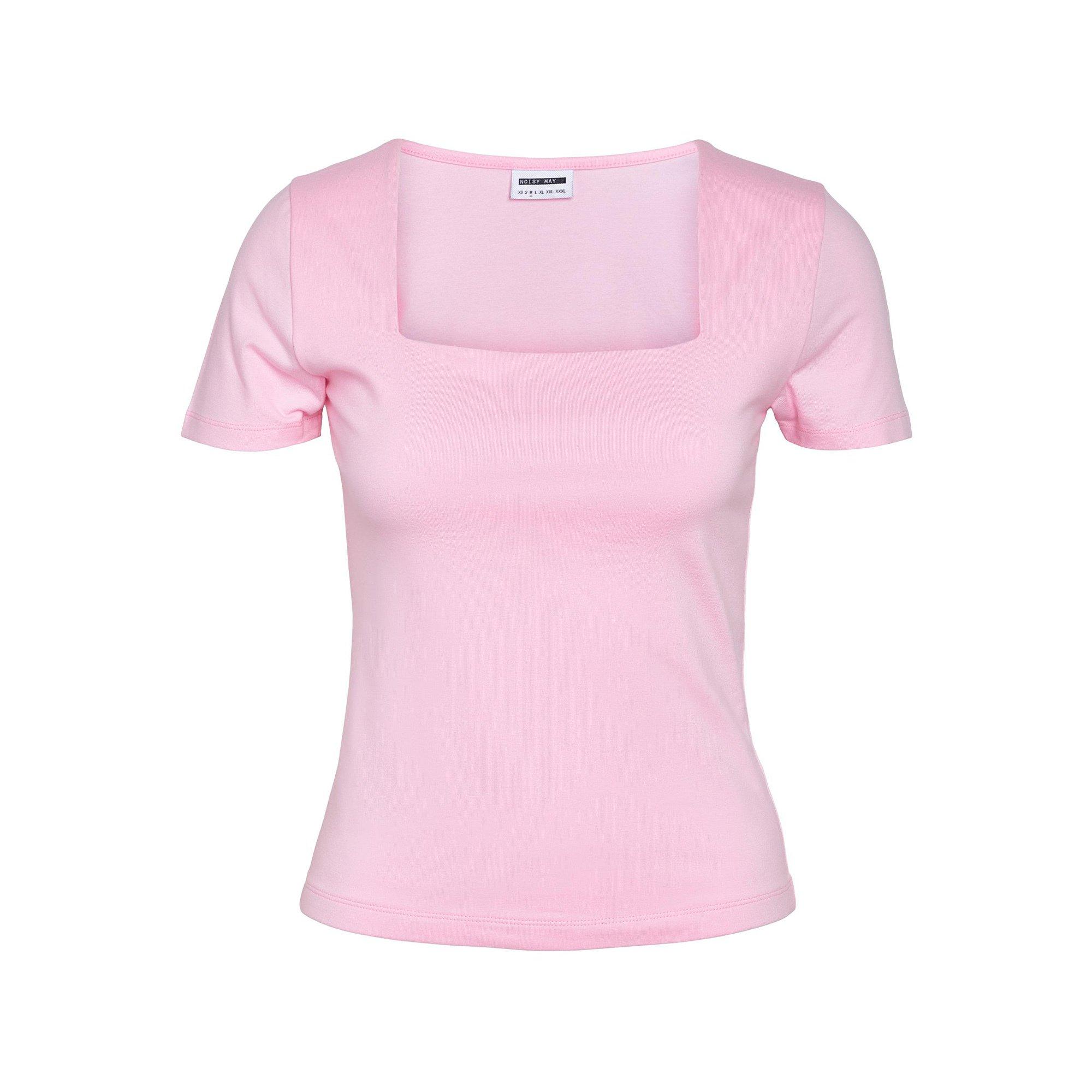 Noisy May Mik T-Shirt mit eckigem Ausschnitt und kurzen Ärmeln