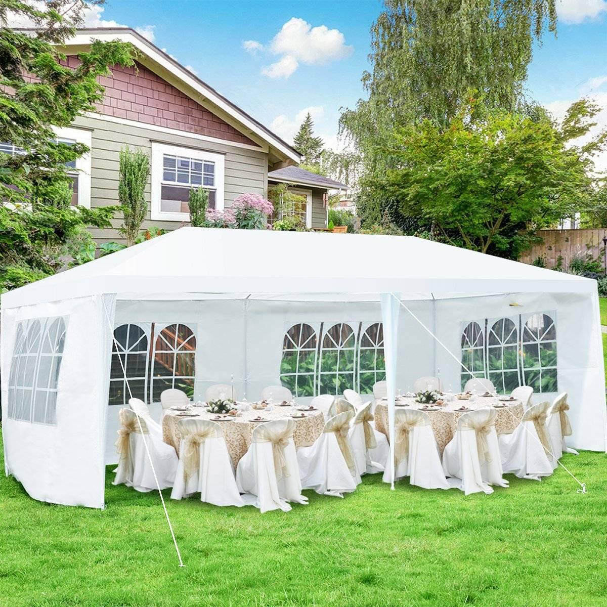 Northix Gartenpavillon Partyzelt mit 4 abnehmbaren Seitenwänden Pavillon Bierzelt UV-Schutz Gartenzelt 3 x 6m