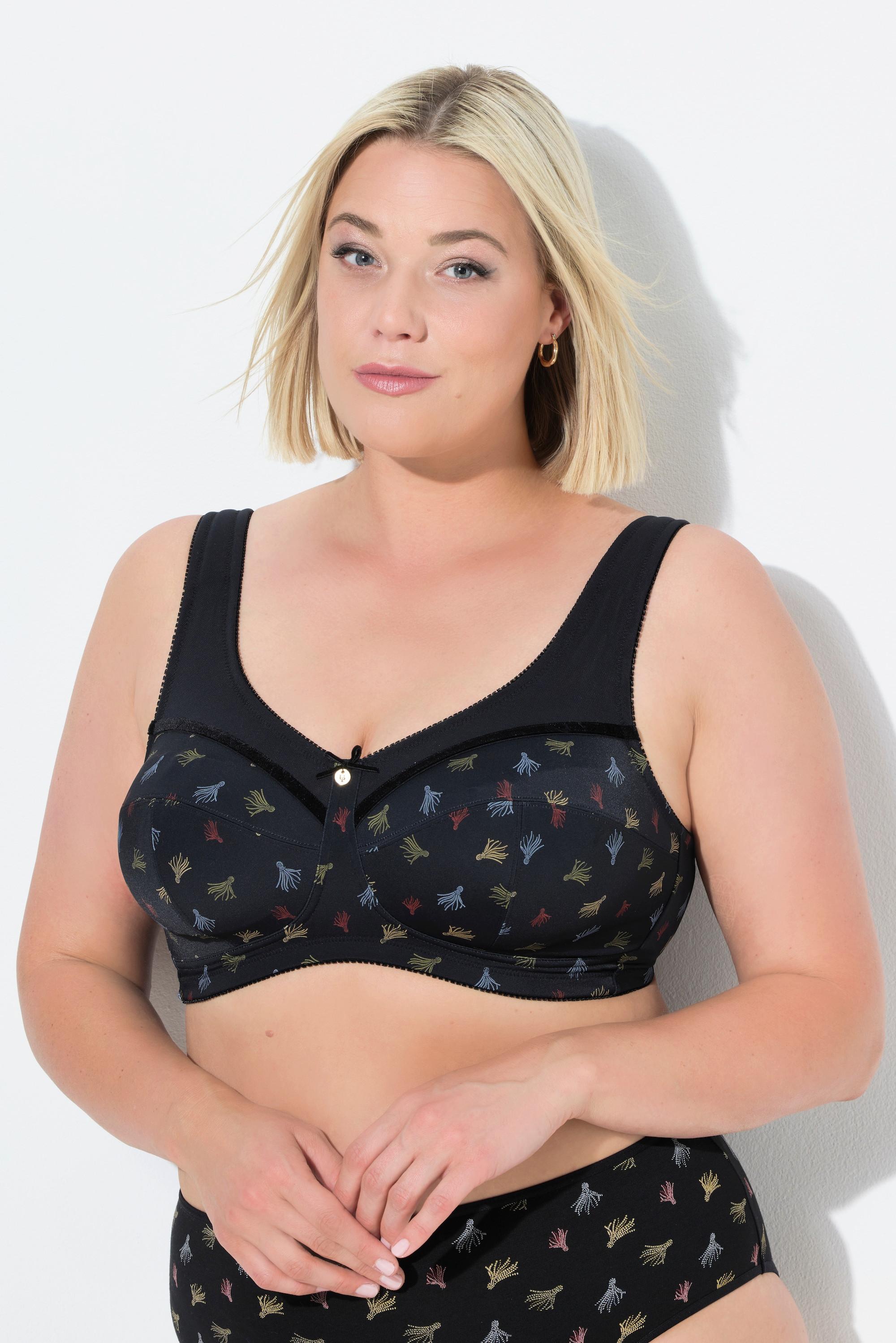 Ulla Popken Entlastungs-BH, Mustermix, ohne Bügel, Cup C - F