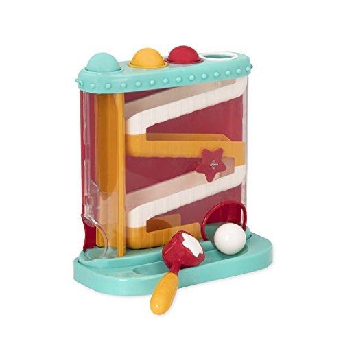 Activity-board Kugelbahn Motorikspielzeug - Hammerspiel mit Hammer und 4 Kugeln - Lernspielzeug Hammerspiel