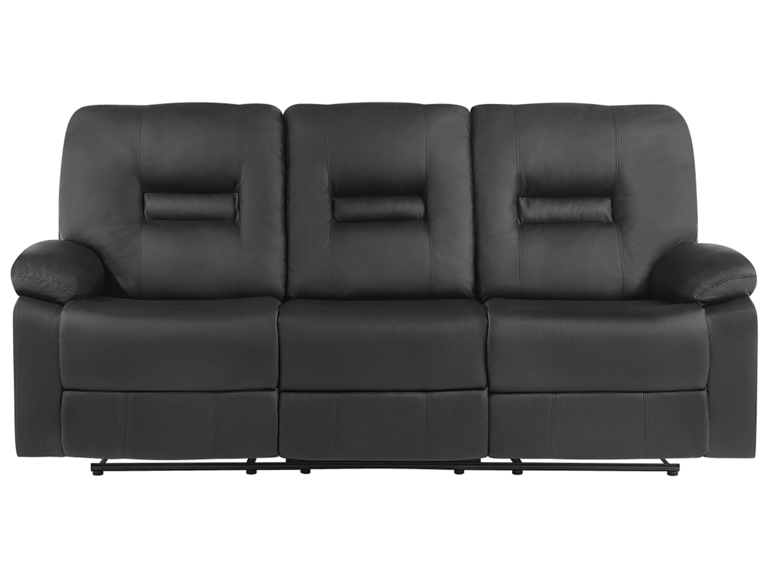 Beliani 3 Sitzer Sofa aus Kunstleder Retro BERGEN