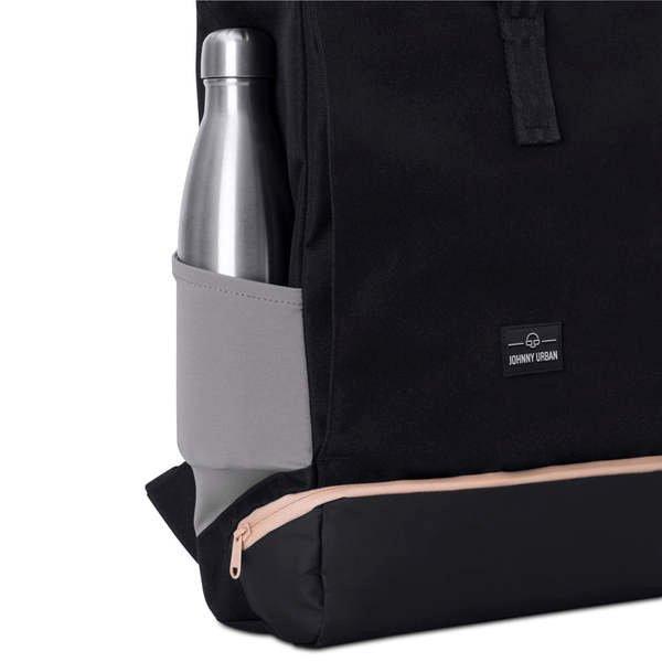 Johnny Urban Allen - Rolltop Rucksack M Schwarz-Rosa