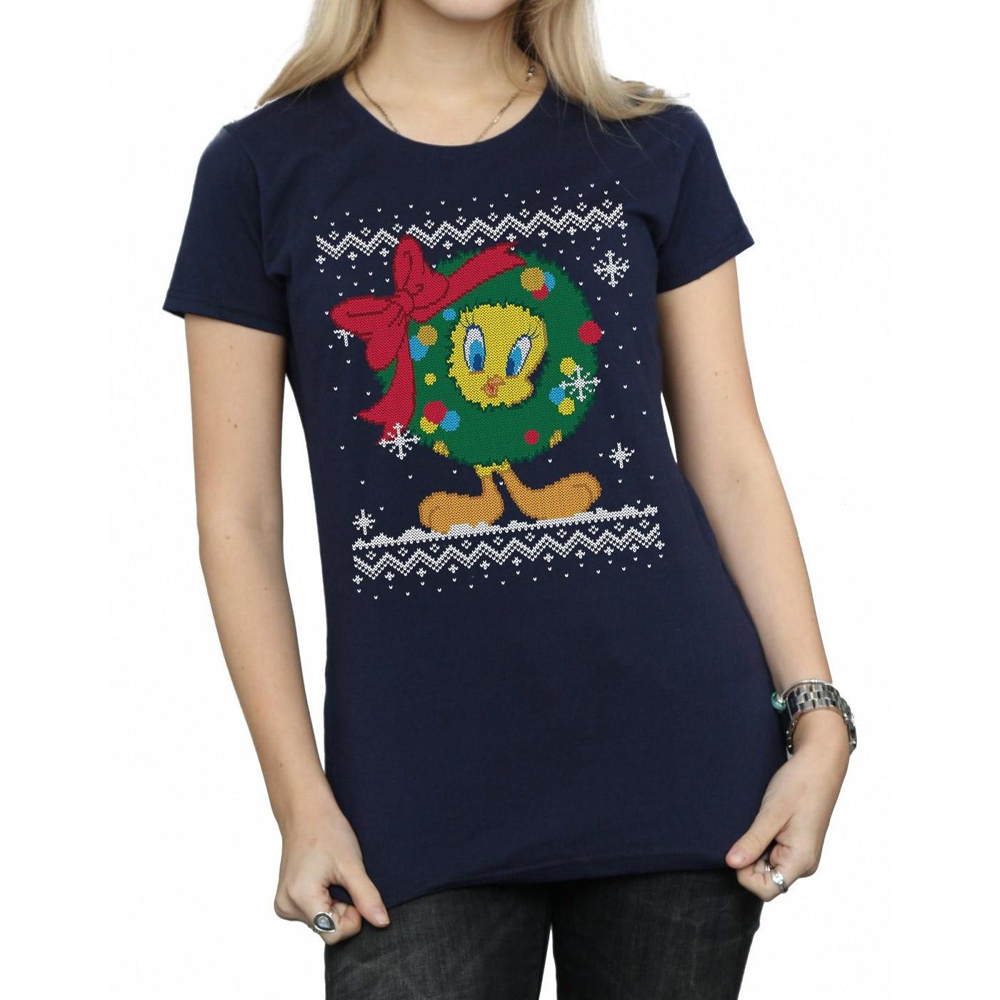 LOONEY TUNES Tweety Pie Christmas Fair Isle T-Shirt