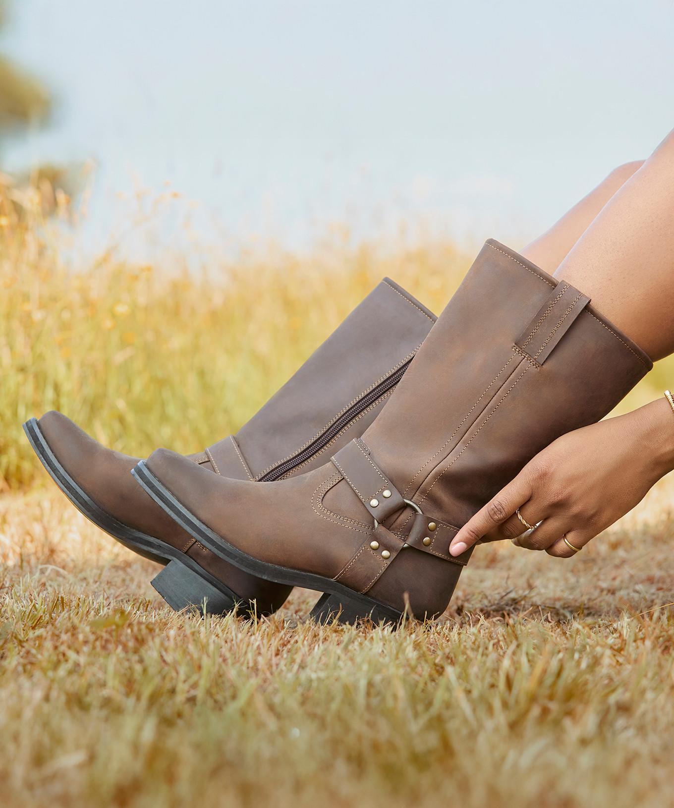 Joe Browns Hellbraune Lederreitstiefel