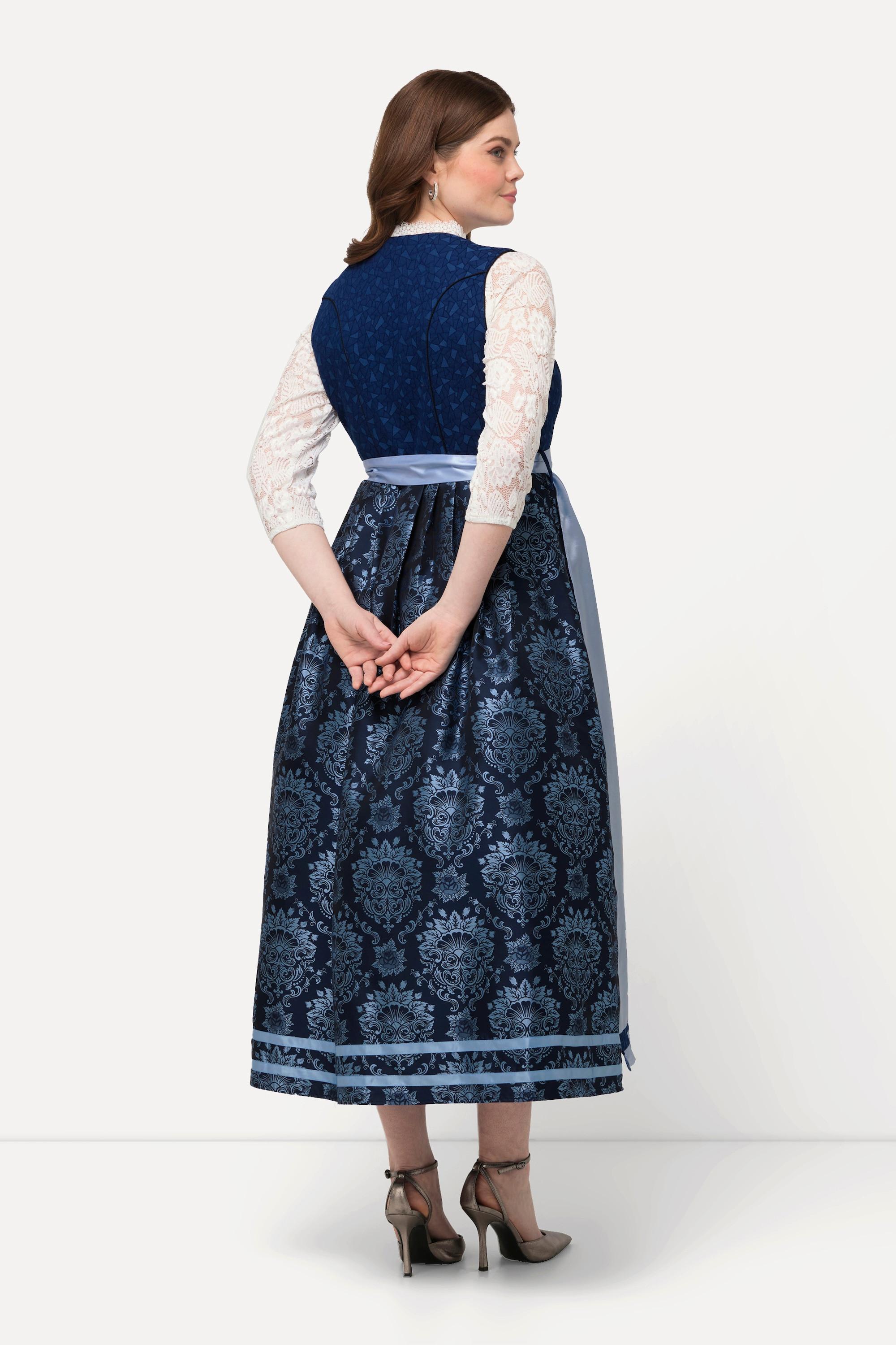 Ulla Popken Dirndl Reißverschluss Carree-Ausschnitt
