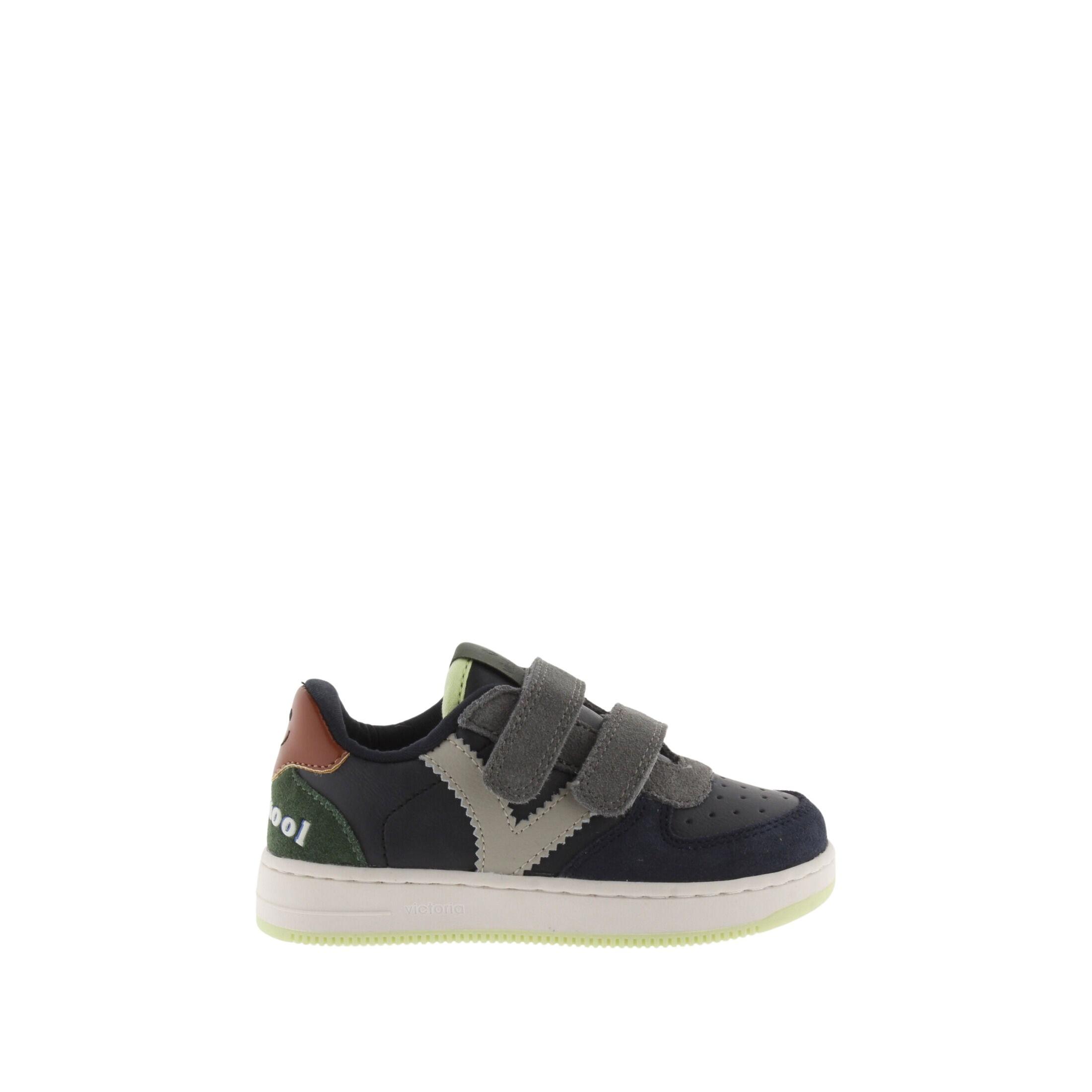 Victoria sneakers mit klettverschluss in lederoptik und spaltleder für kinder tiempo