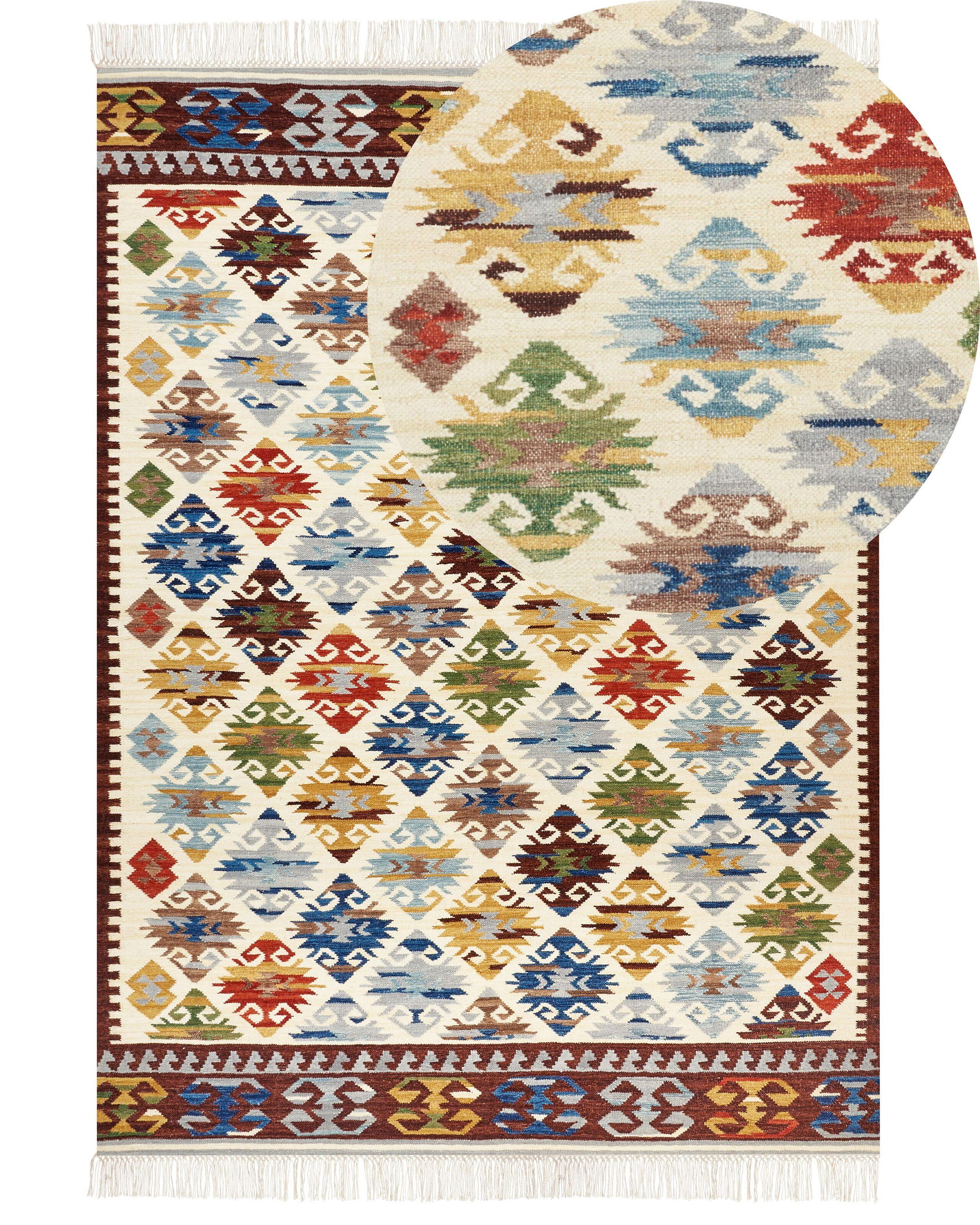 Beliani Teppich aus Wolle Boho AKNALICH