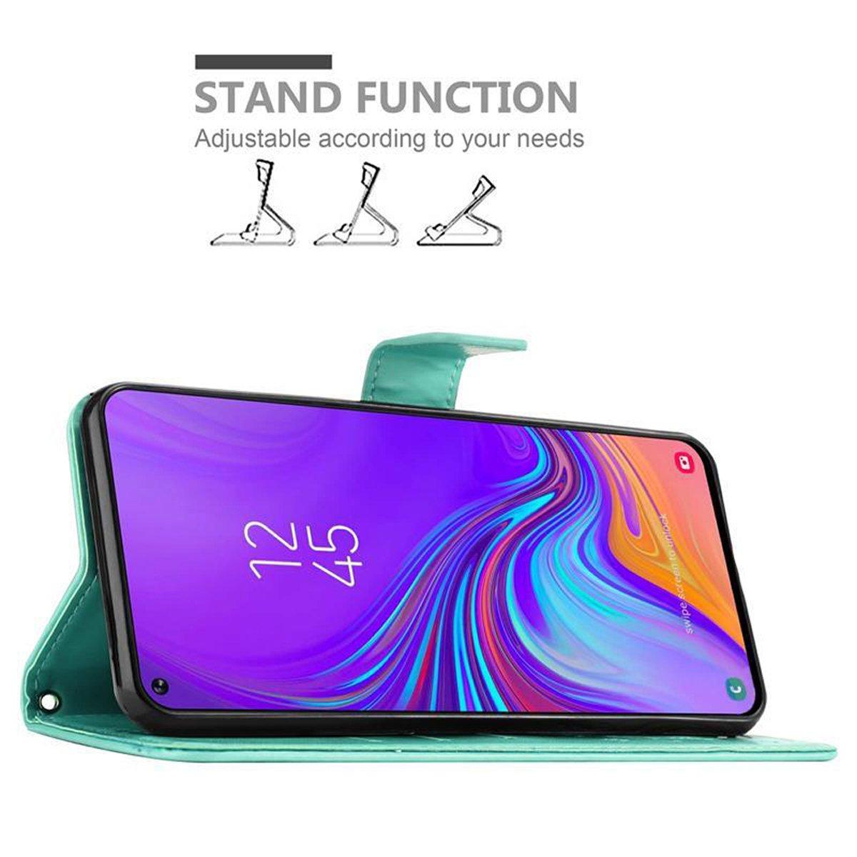 Cadorabo Hülle für Samsung Galaxy A8s Blumen Design Magnetverschluss