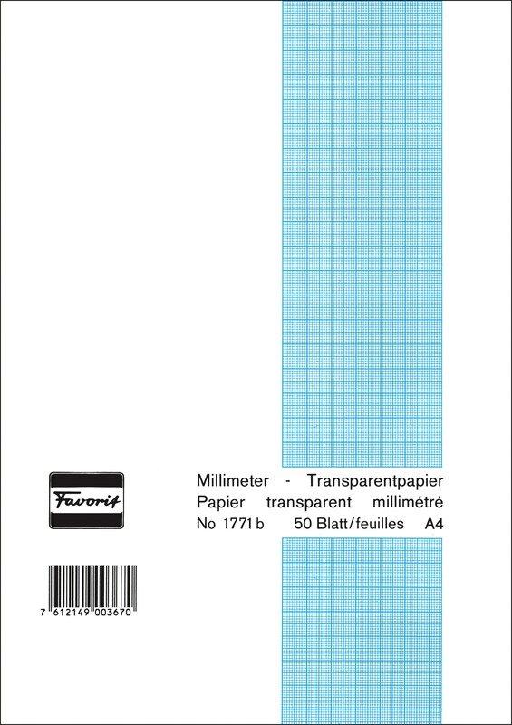 Favorit FAVORIT Block A4 1771 B transparent 65g 50 Blatt