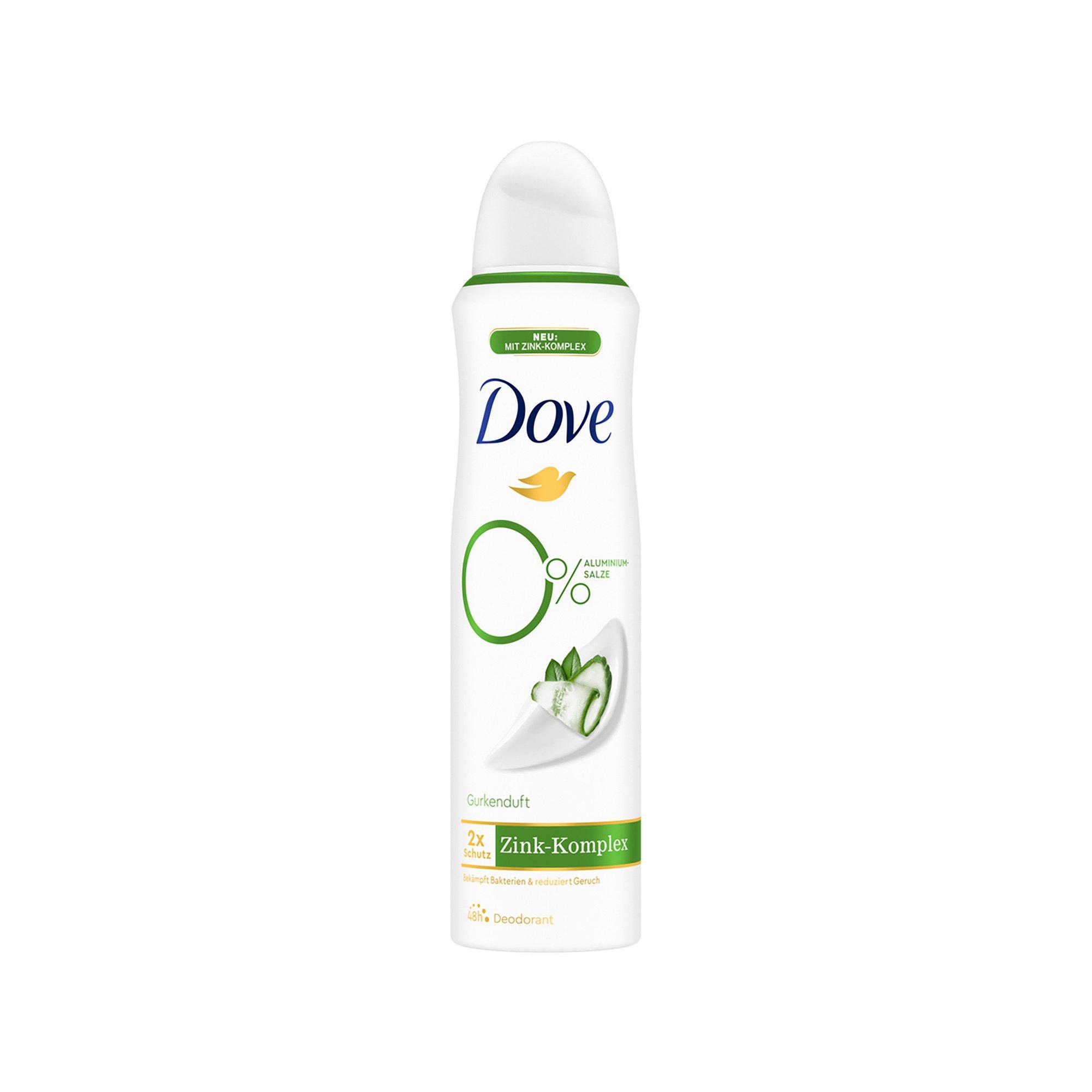 Dove Deo 0% Gurkenduft Aerosol 0% Aluminiumsalze mit Zink-Komplex Gurkenduft Deodorant-Spray