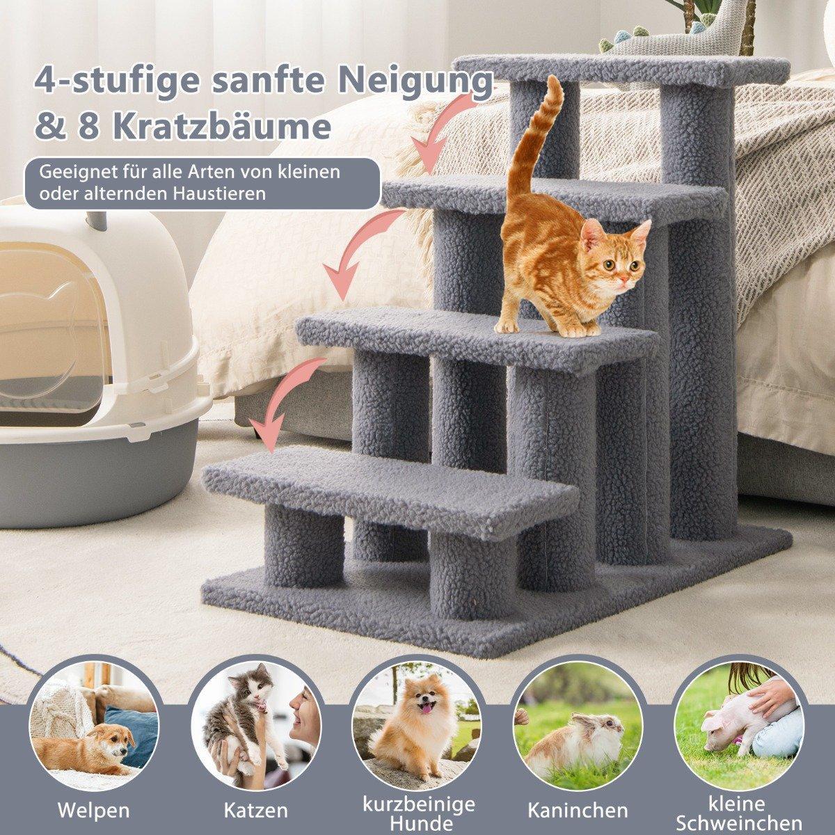 Northix Tiertreppe Kletterbaum Katzentreppe für Katze bis Grau