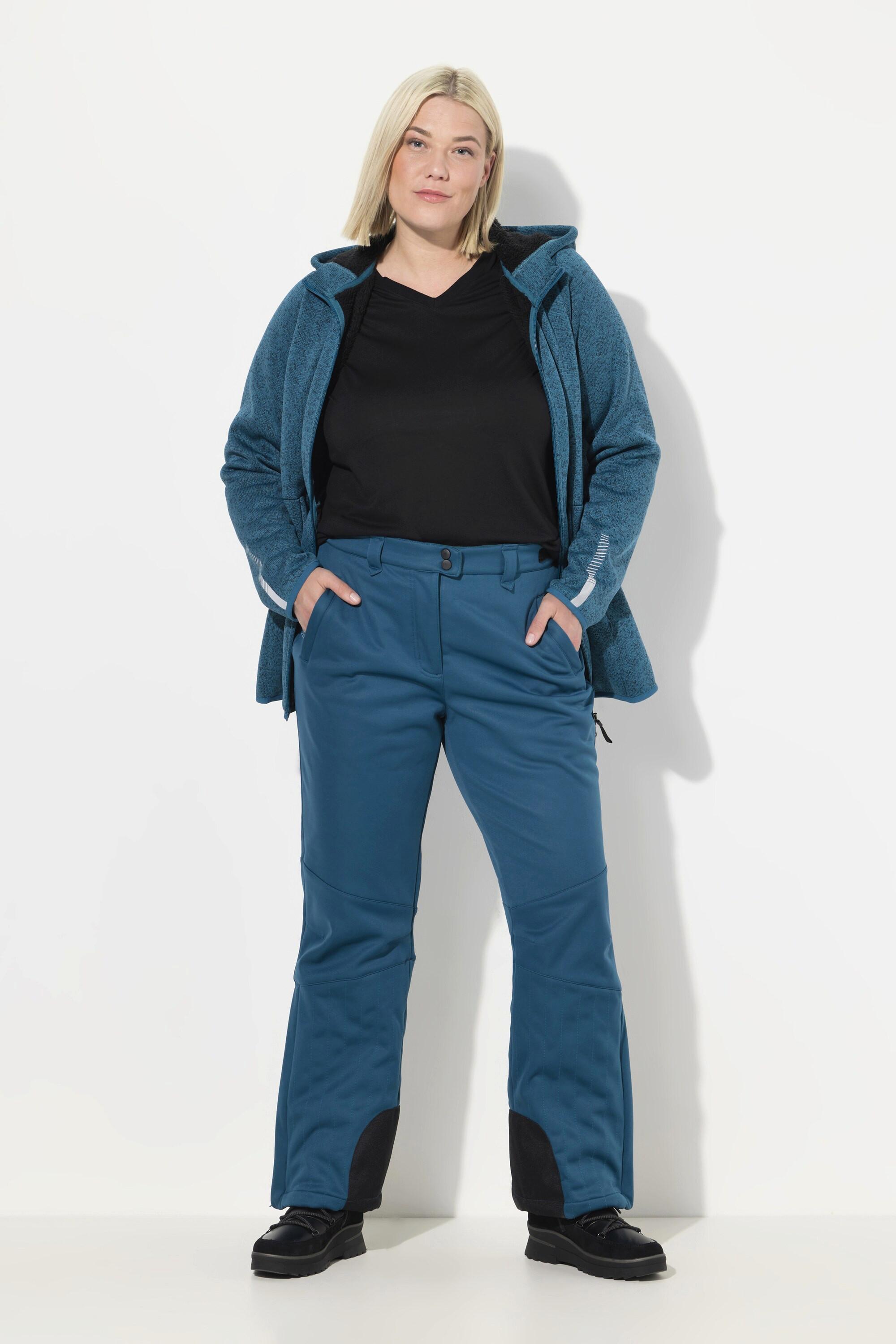 Ulla Popken Softshellhose wasserabweisend mit Klettriegel und Schneefang