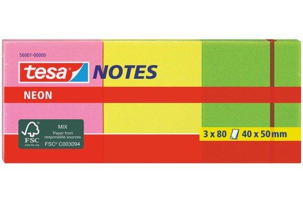 Tesa TESA Neon Notes 40x50mm 560010000 3 Farben ass. 3x80 Blatt