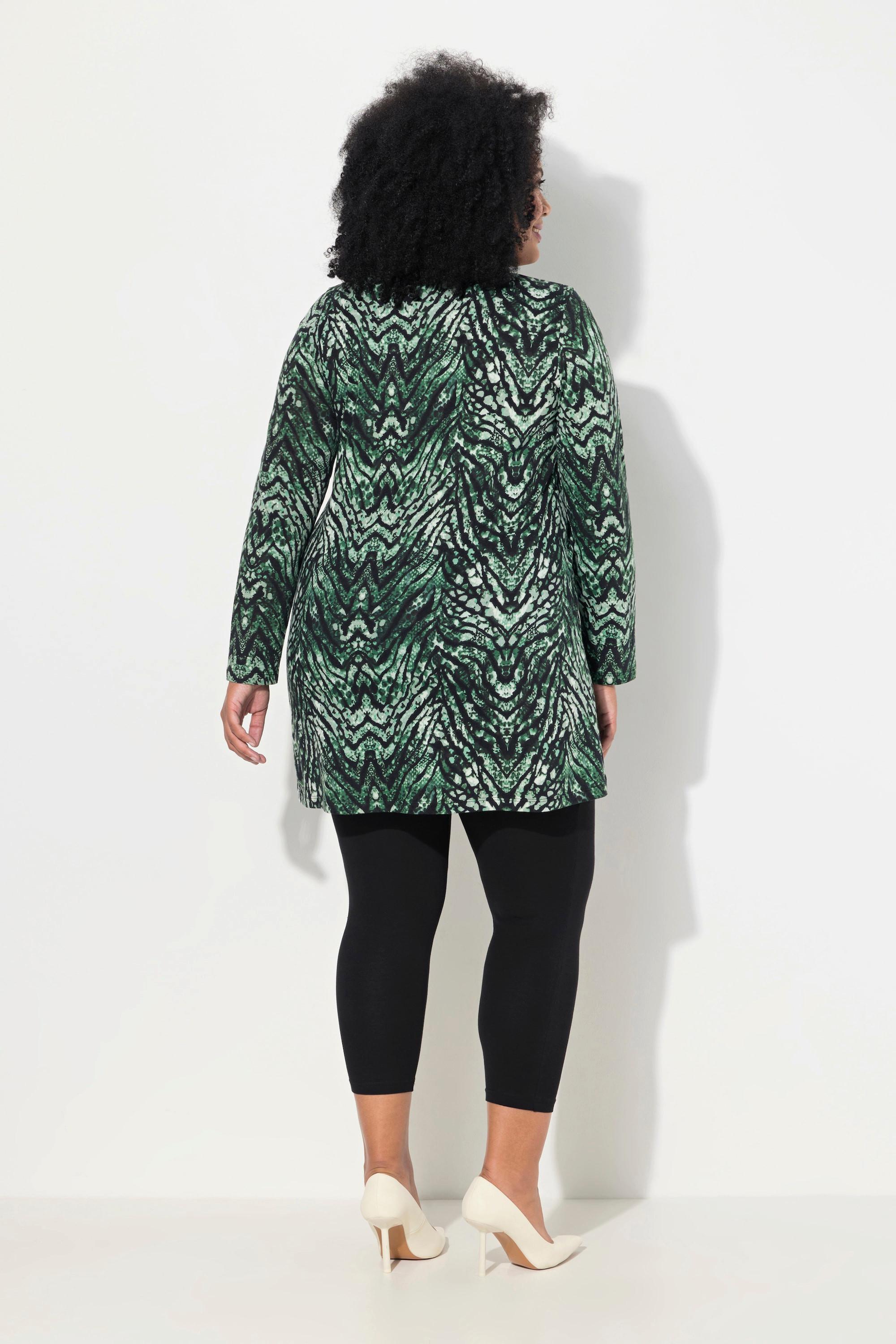 Ulla Popken Langarm A-Linie Rundhals Schlangenmuster Longshirt