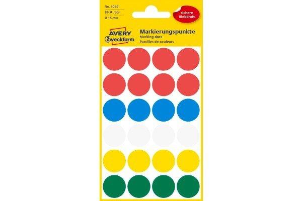Avery-Zweckform AVERY ZWECKFORM Markierungspunkte 18mm, 96 Stück