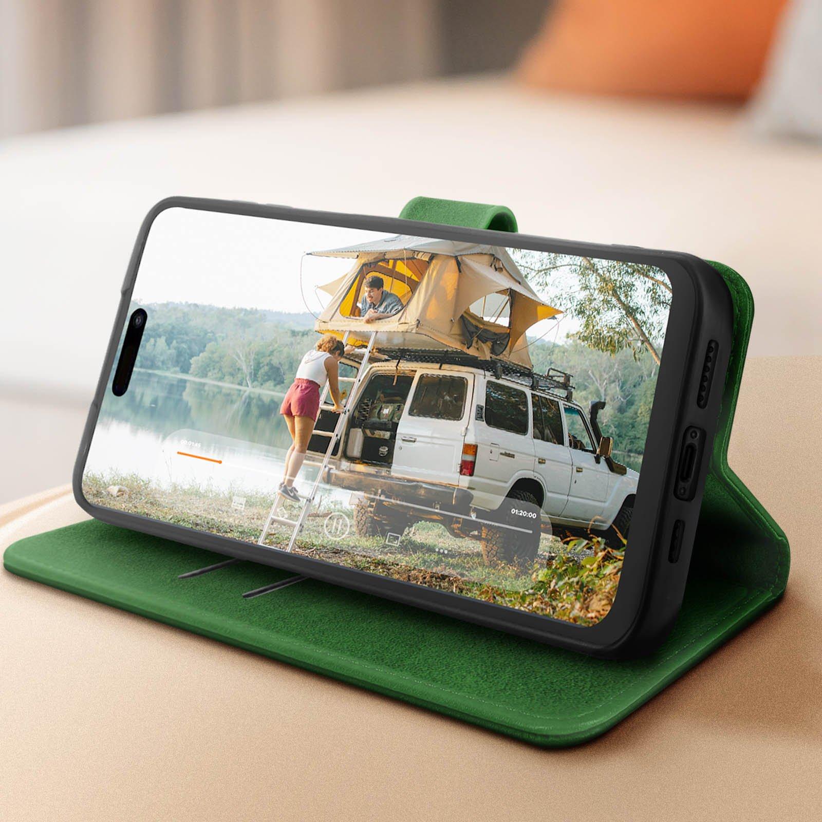 Avizar Klappetui Apple iPhone 15 Plus Grün