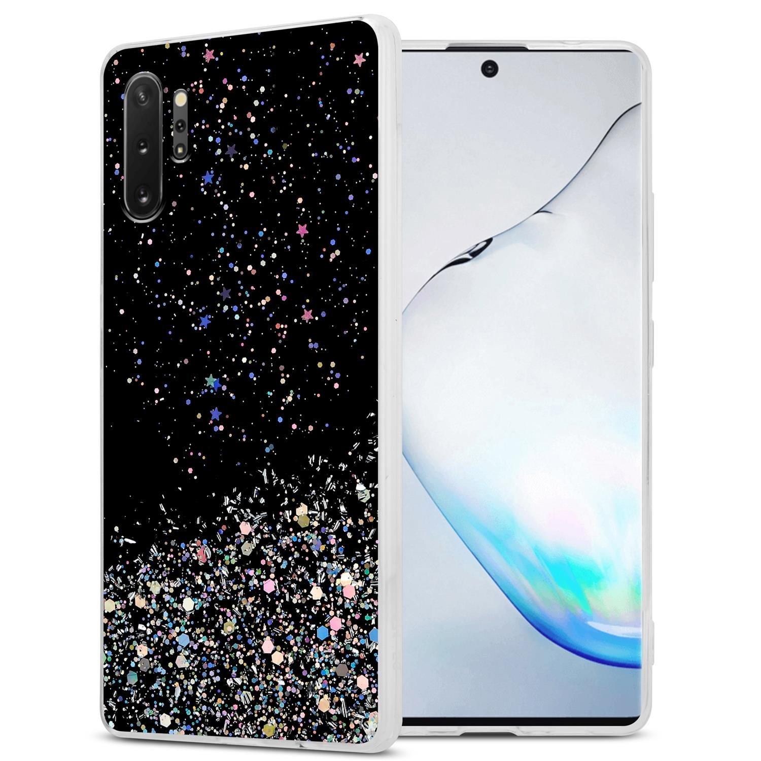 Cadorabo Hülle für Samsung Galaxy NOTE 10 PLUS TPU Silikon mit funkelnden Glitter