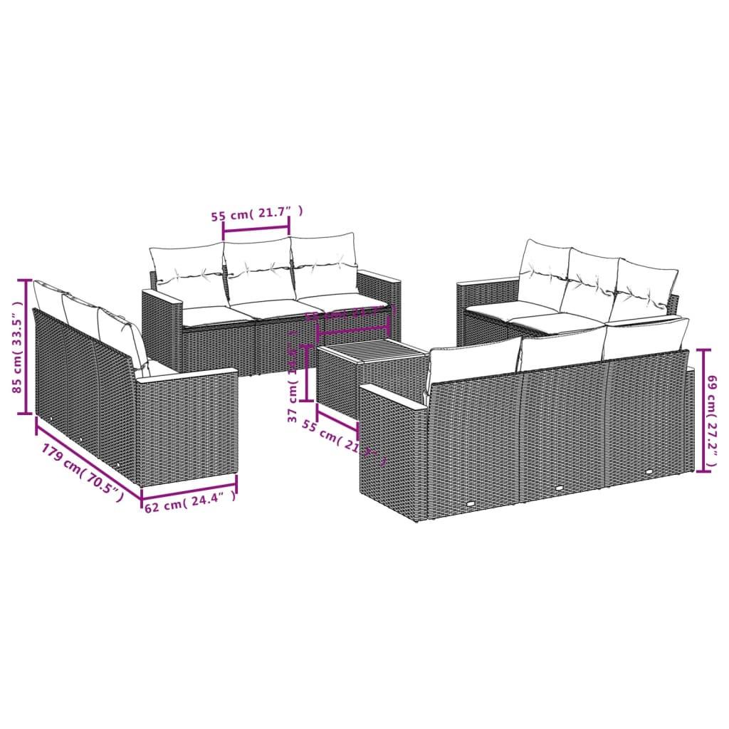 VidaXL Garten sofagarnitur poly-rattan