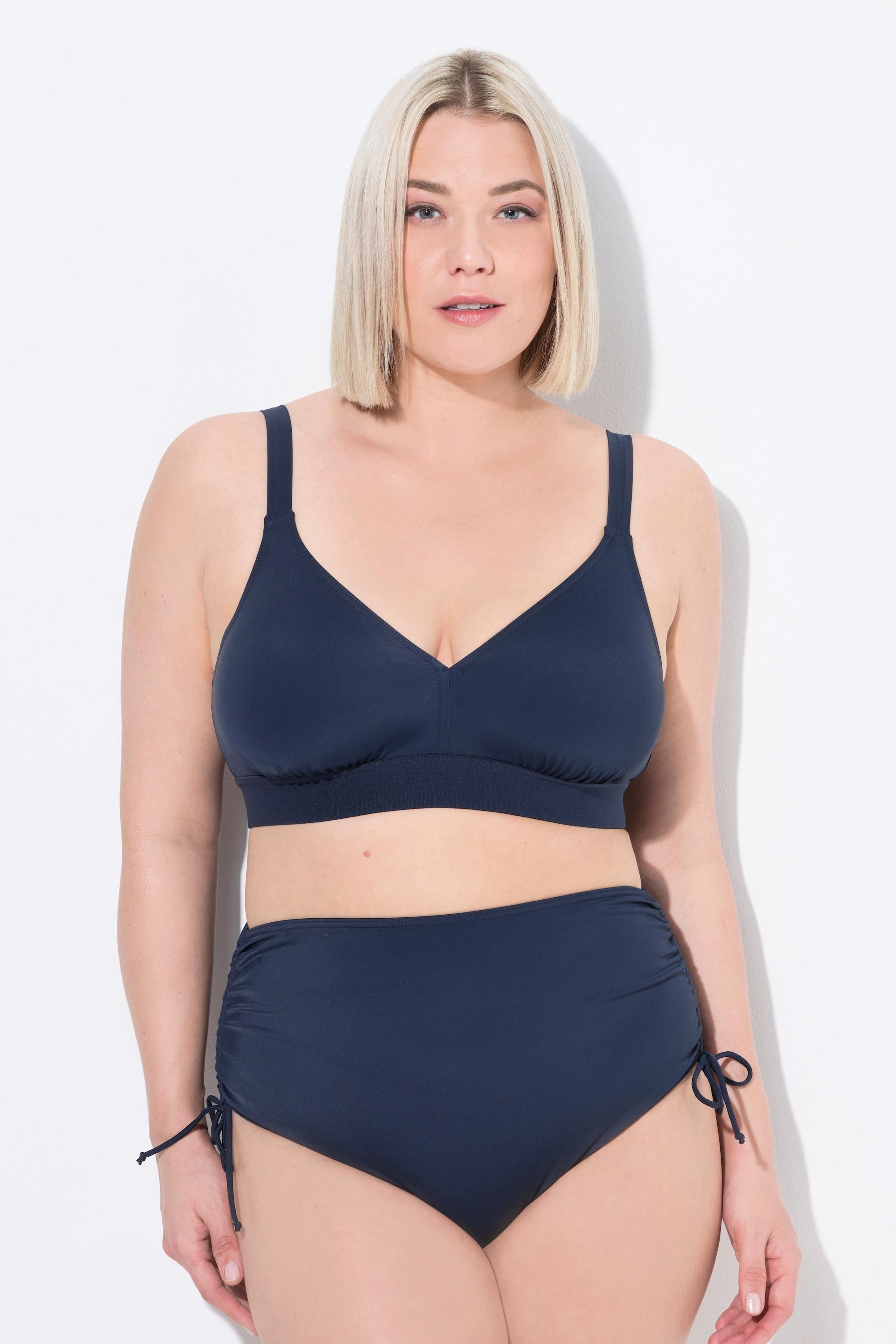 Ulla Popken Bikini-Top, ohne Softcups, Komplettfutter, recycelt