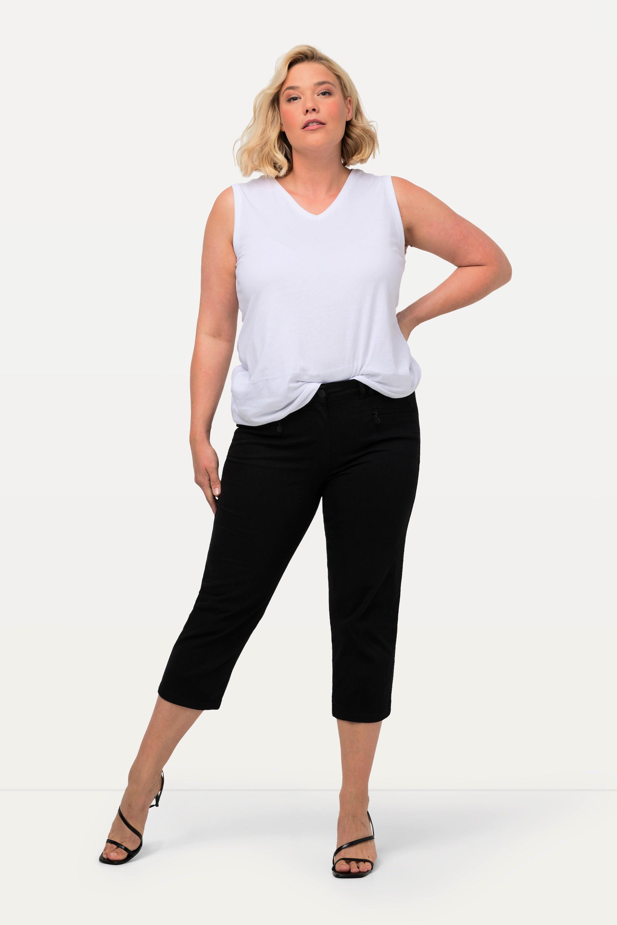 Ulla Popken Hose Mony wadenlang Zipptaschen Stretch