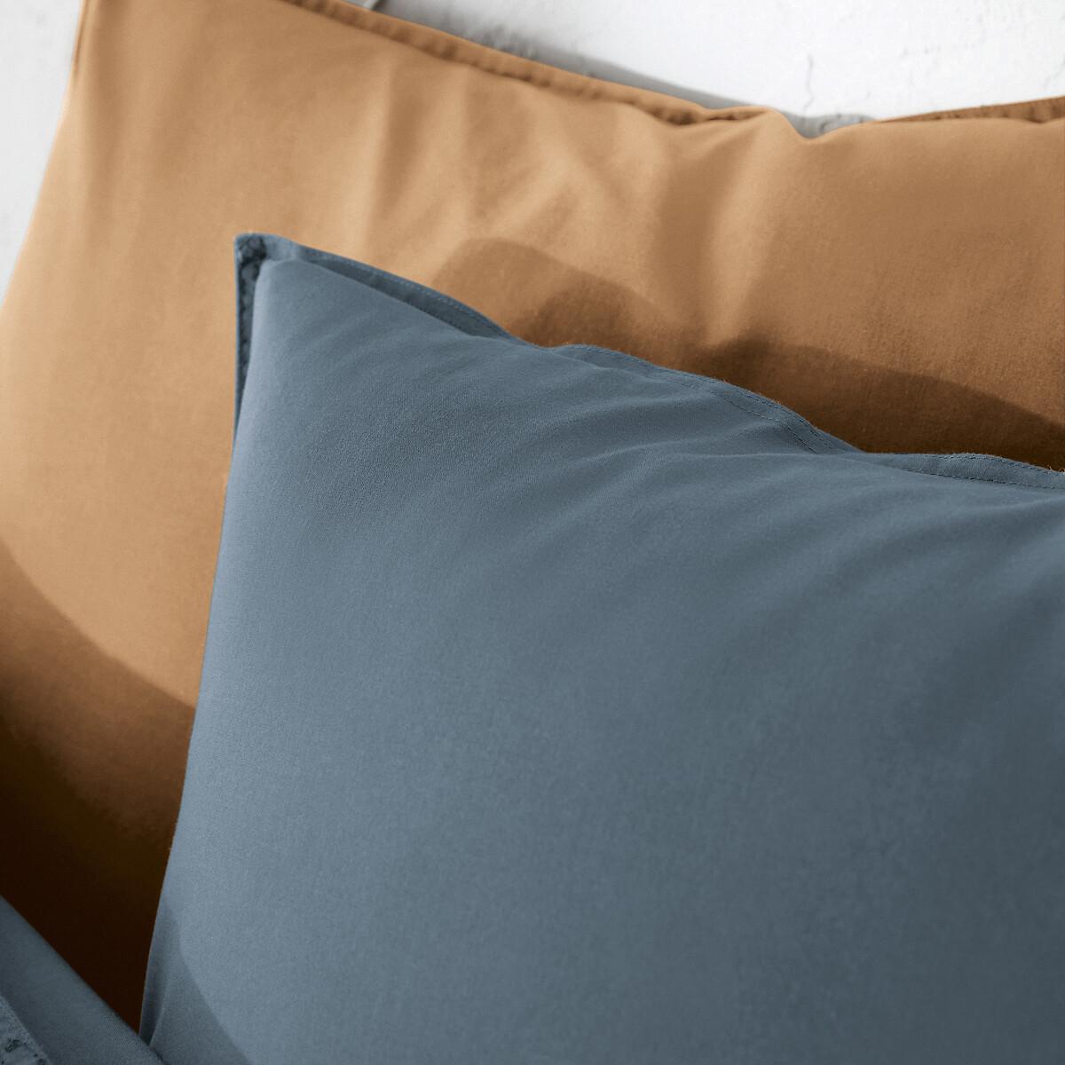 La Redoute Intérieurs Unifarbener Duvetbezug aus gewaschener Baumwolle Scenario