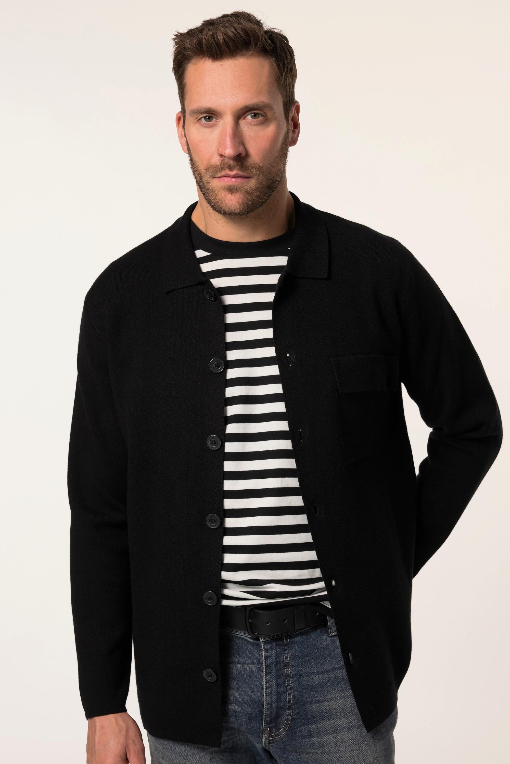 JP1880 Strickjacke FLEXNAMIC®, Hemdkragen, Brusttasche, bis 7 XL