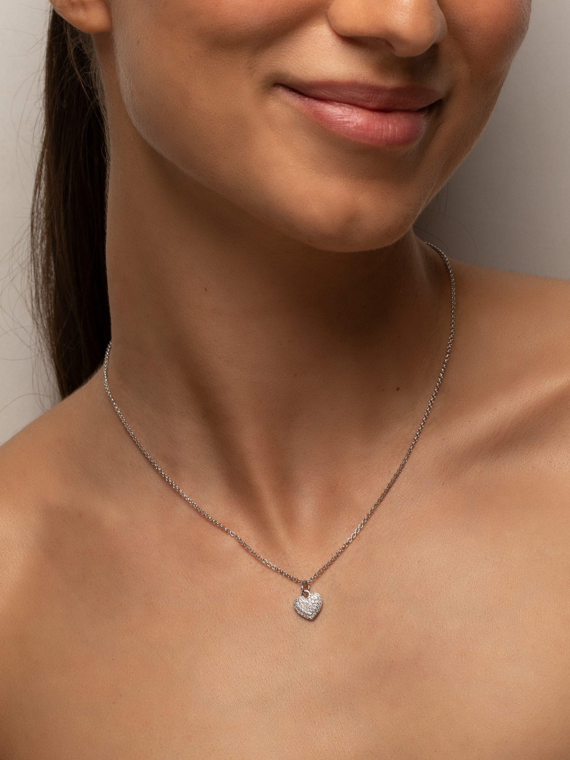 PHANTASYA Kette mit Zirkonia-Herz 1447 Rhodiniert
