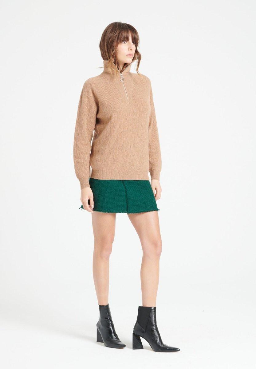 Studio Cashmere8 LILLY 28 Pullover mit Schornsteinkragen und Reißverschluss - 100% Kaschmir