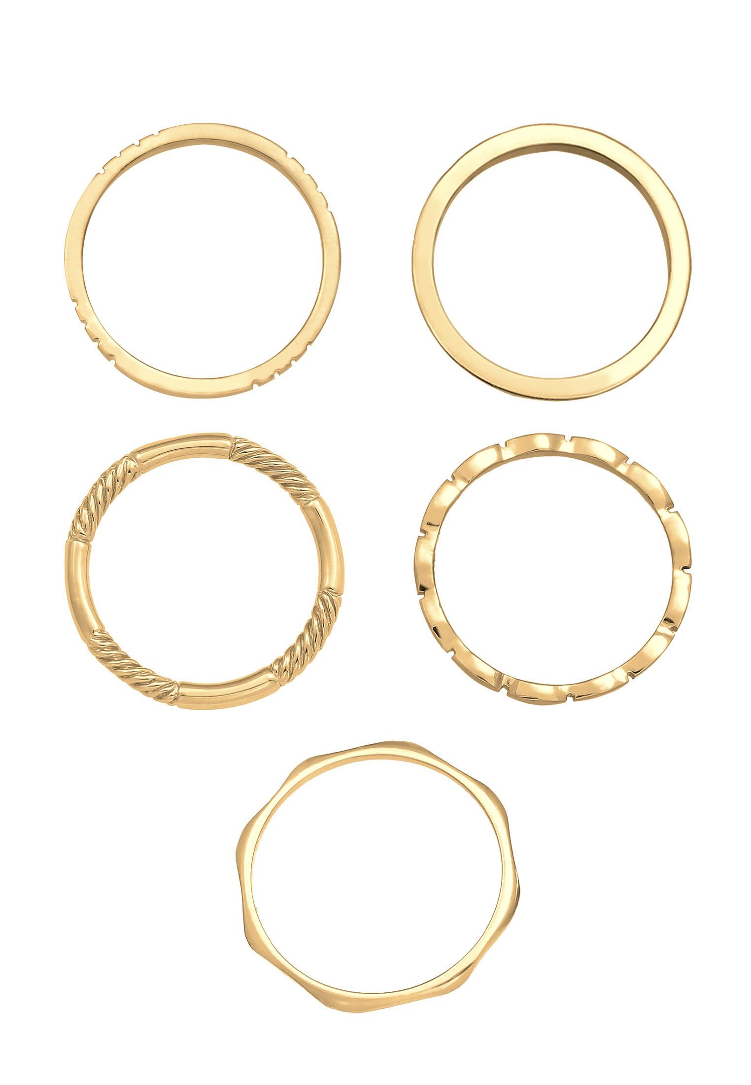 Elli Ring Stapelringe Stacking Bandringe 5Er Set