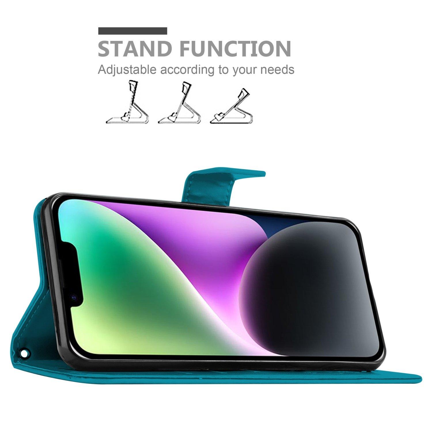 Cadorabo Hülle für Apple iPhone 14 Blumen Design Magnetverschluss