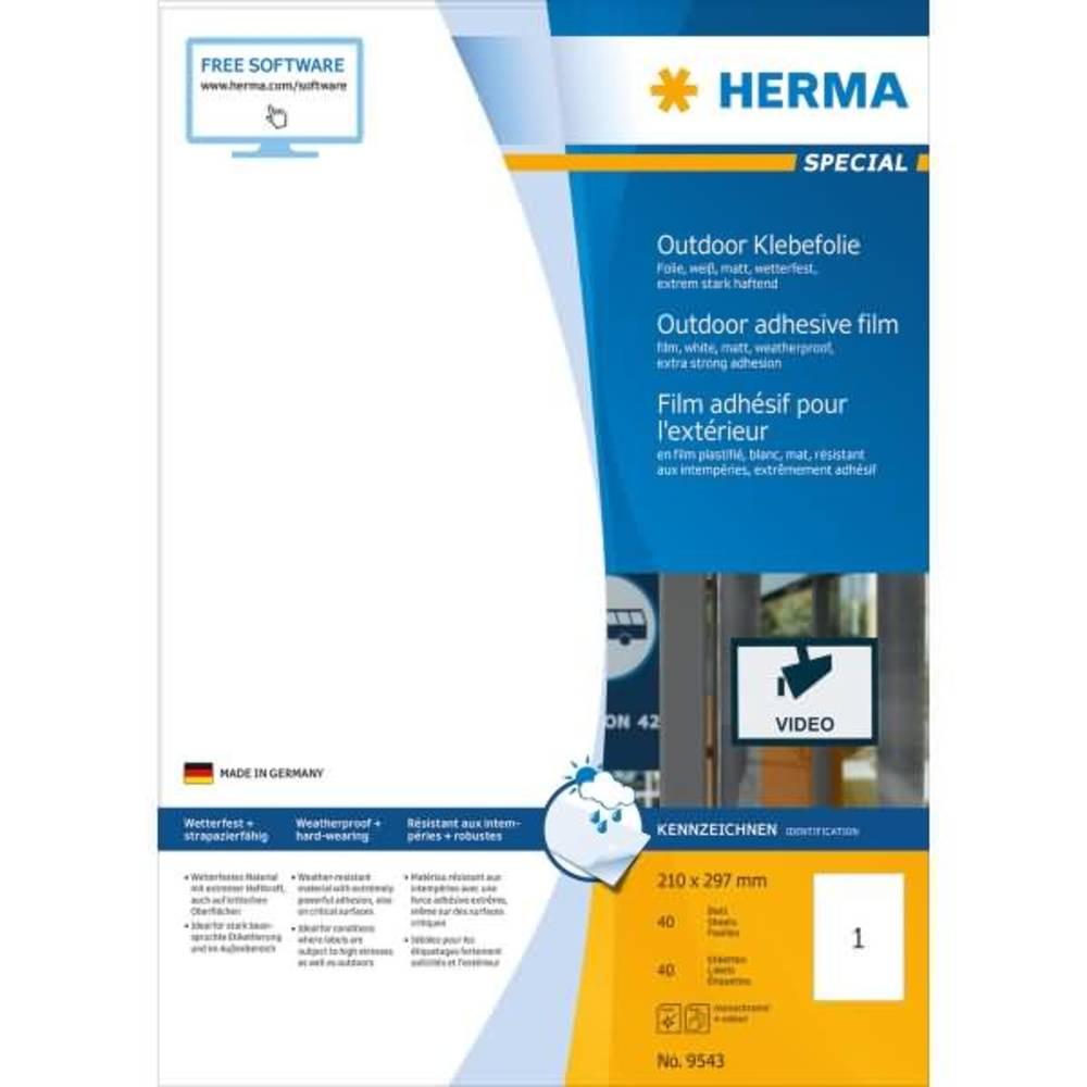 HERMA Wetterfeste Outdoor-Folienetiketten A4, 210 x 297 mm, extrem stark haftend, dehnfähig
