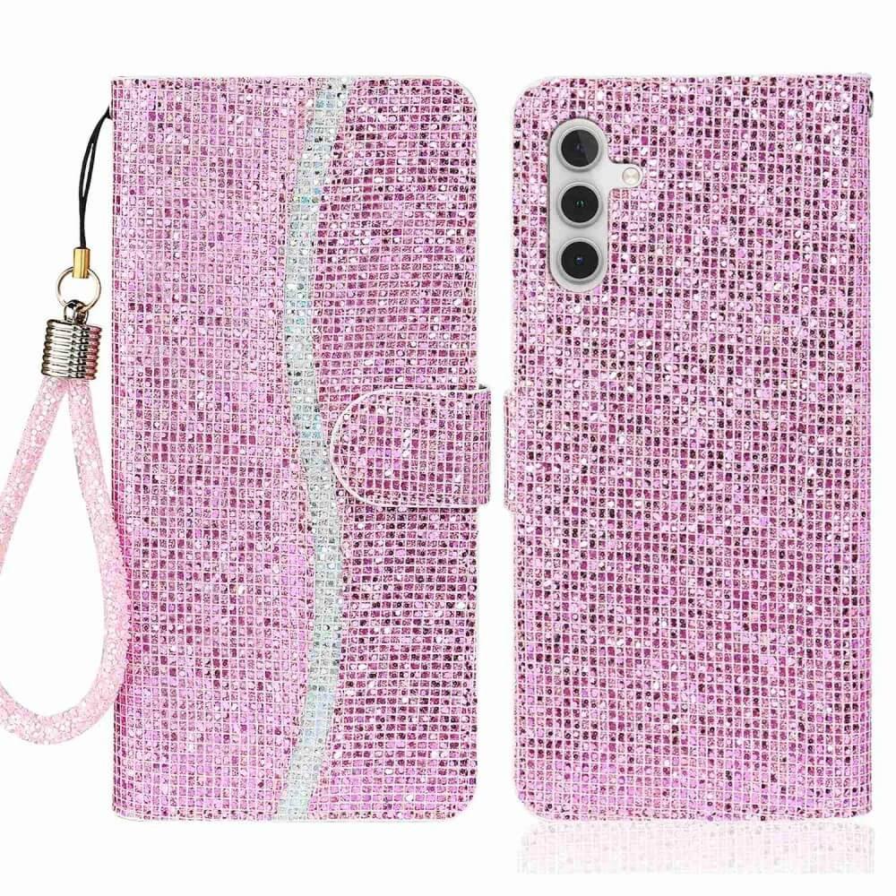 Cover-Discount Galaxy A14 - Glitter Leder Etui