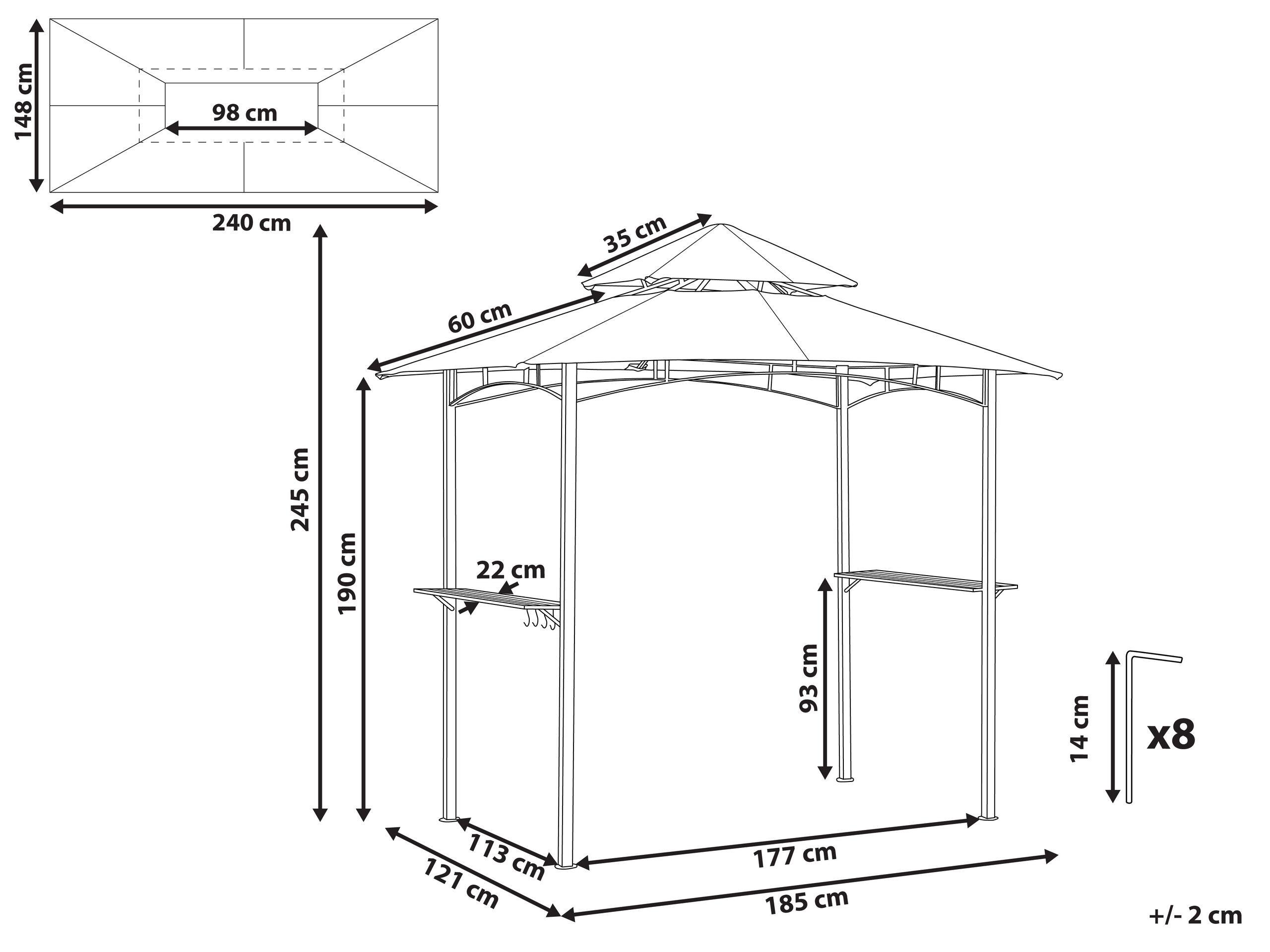 Beliani Pavillon aus Stahl Klassisch NARO
