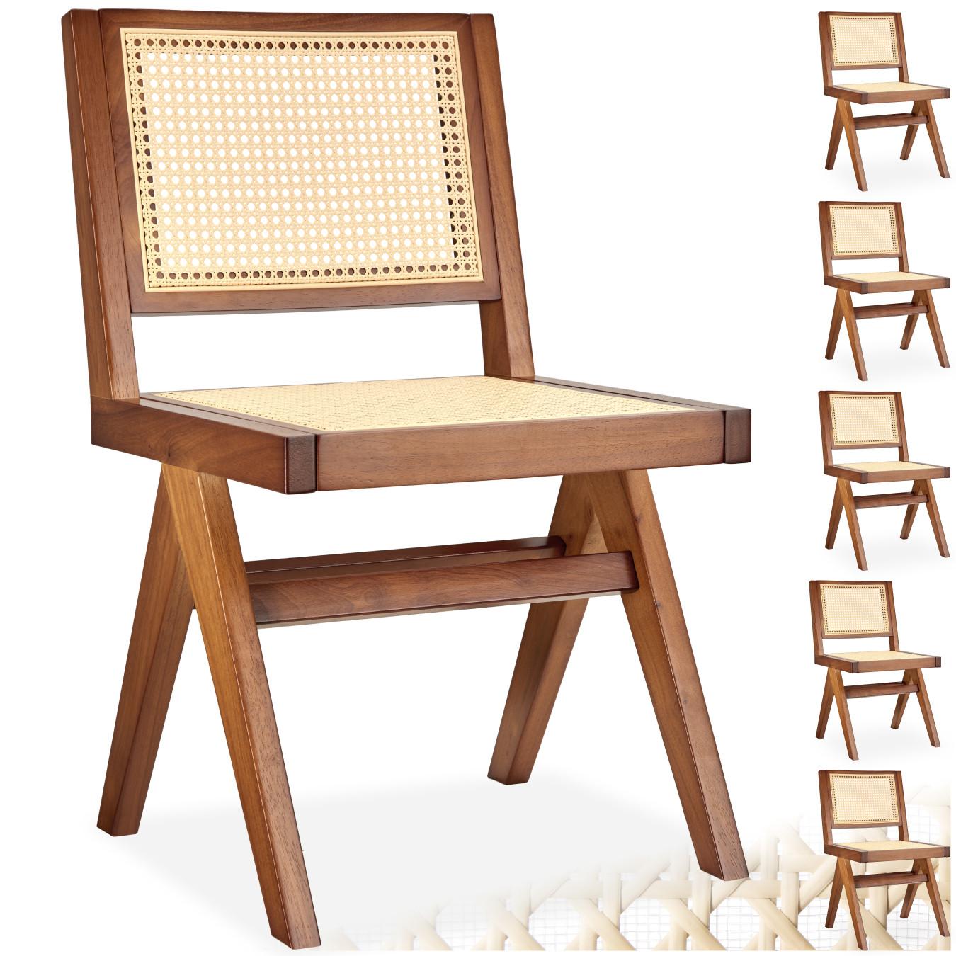 Tectake Retro-Design im 50er-Jahre-Stil grosse Rückenlehne und Sitzfläche mit Wiener Geflecht