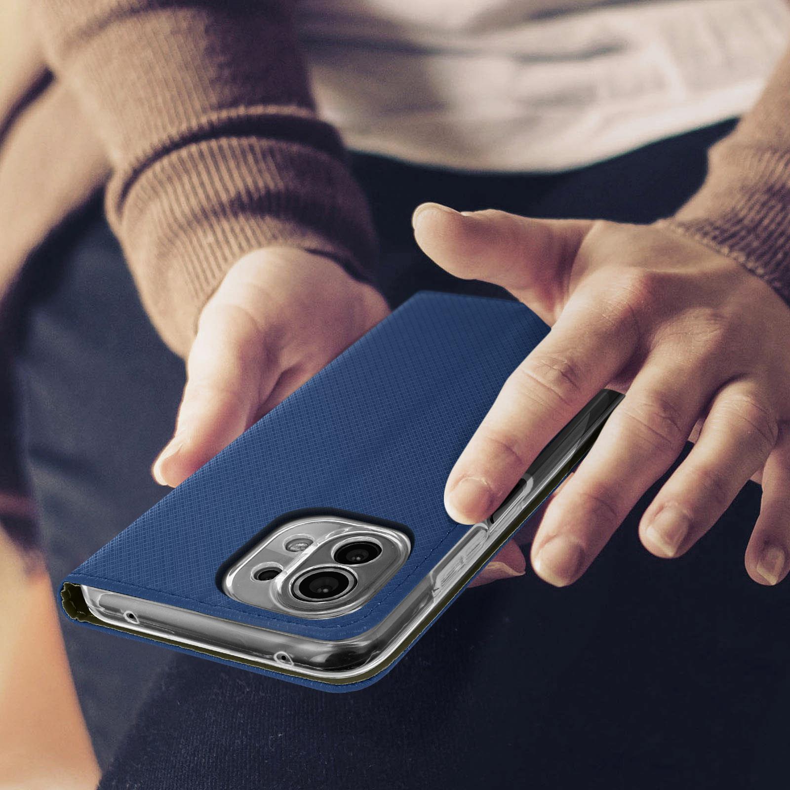 Avizar Xiaomi Mi 11 Lite Book Cover Dunkelblau