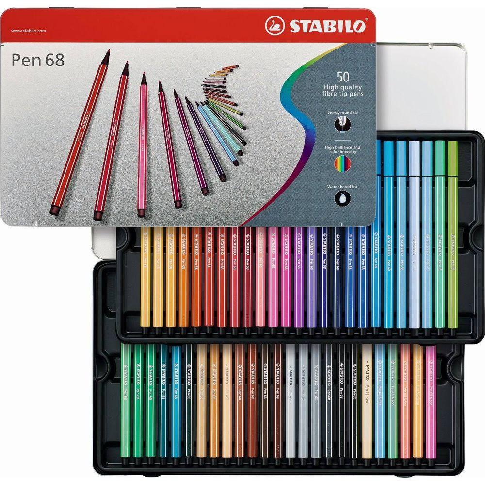 STABILO Fasermaler Pen 68 Metalletui (50Teile)