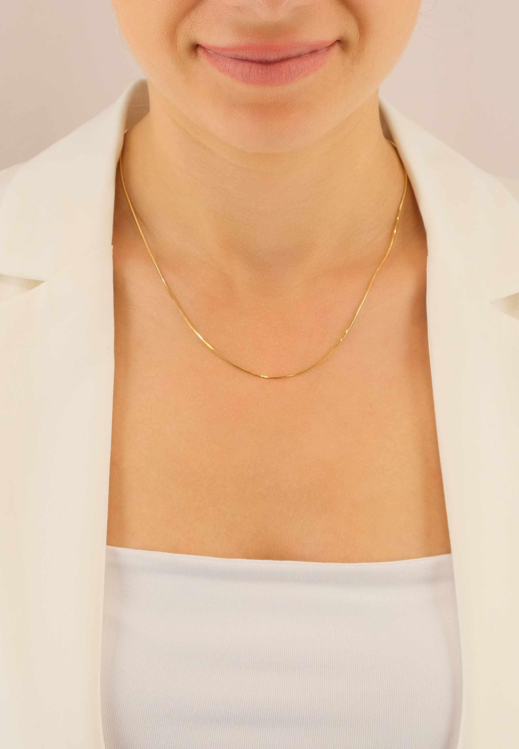 MUAU Schmuck Collier Schlange Gelbgold 750, 1mm, 45cm