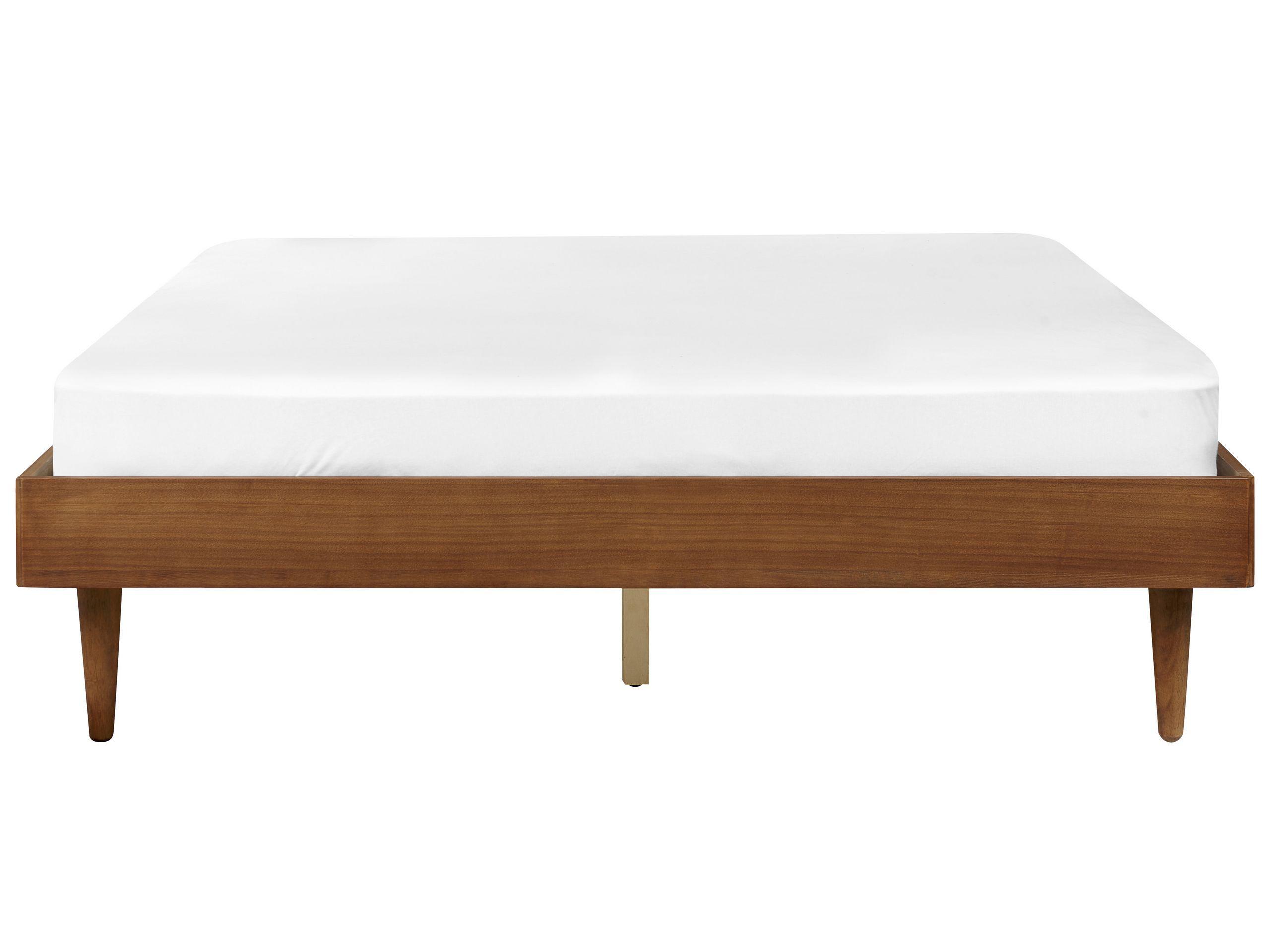 Beliani Bett mit LED aus MDF-Platte Rustikal TOUCY