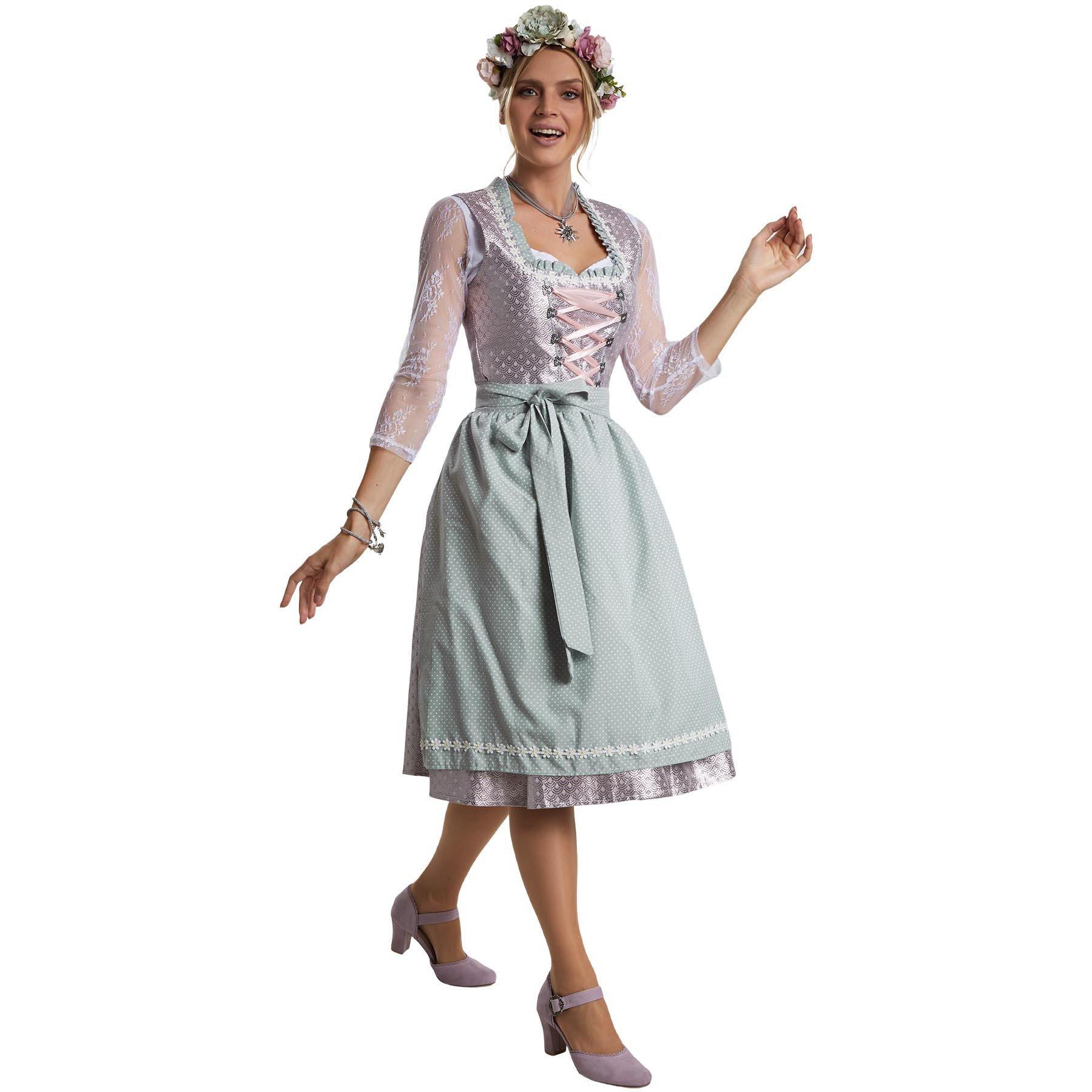 Tectake Frauenkostüm Midi-Dirndl Oberammergau Modell 2