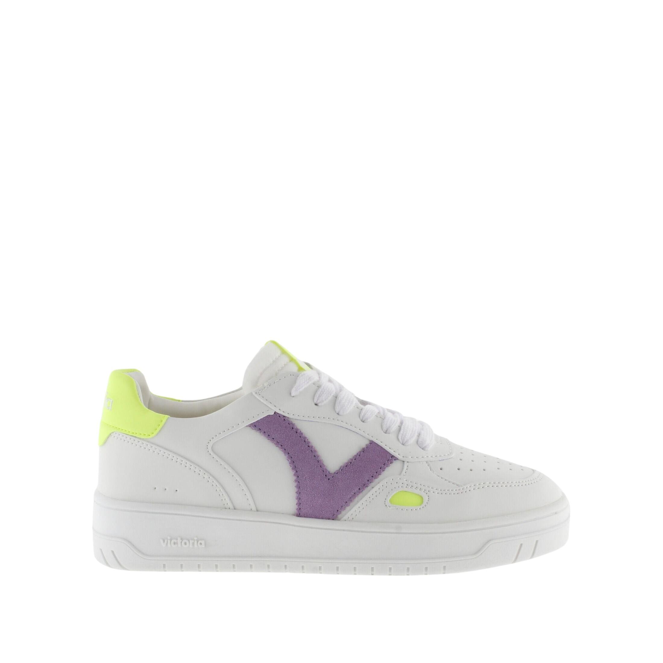 Victoria einzelne sneakers mit leder- und neon-effekt für damen