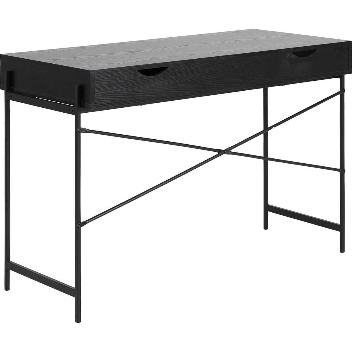 mutoni Schreibtisch Angie Melamin Esche Schwarz Schiebetür 110x50x75cm