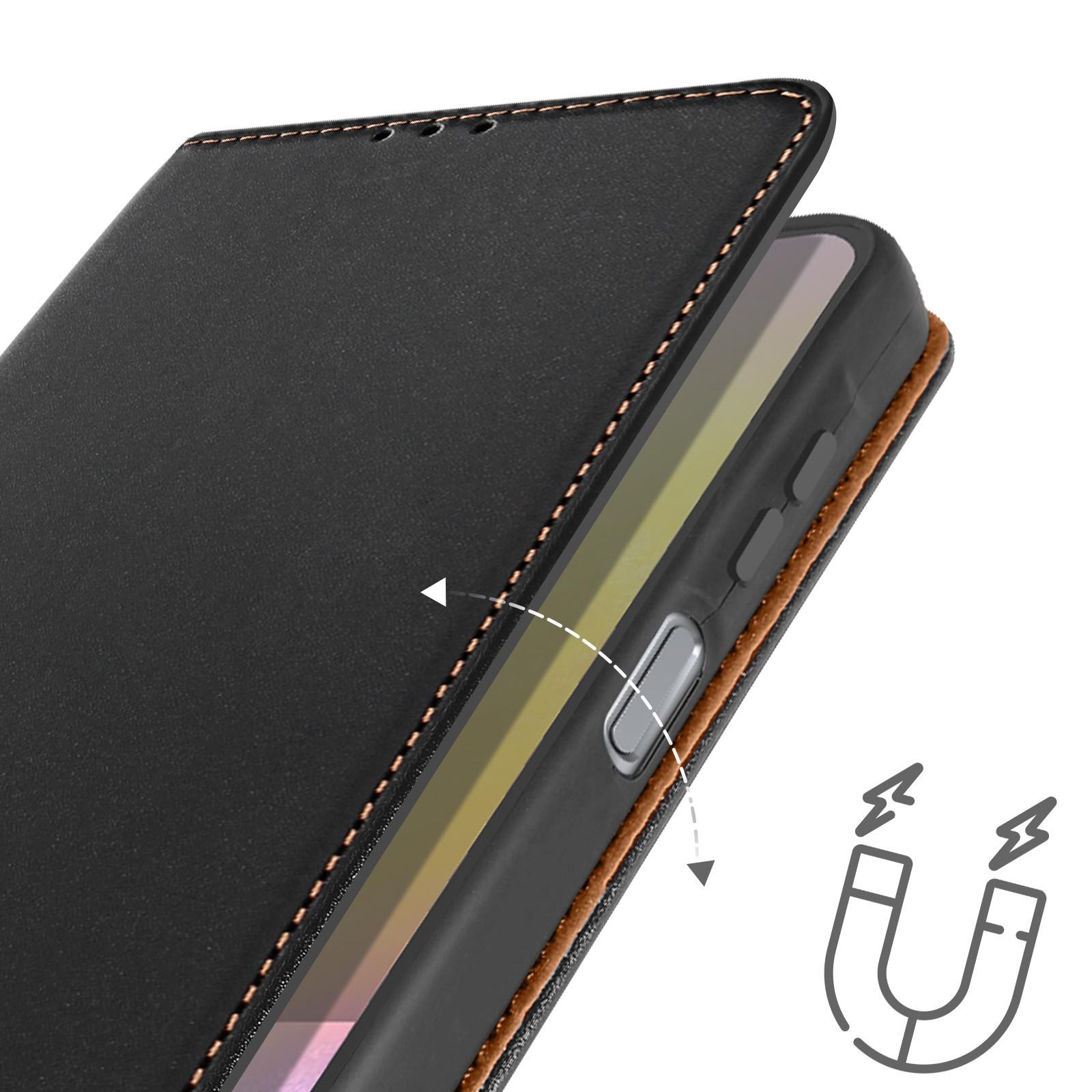 Avizar Samsung Galaxy A25 5G Lederhülle Schwarz