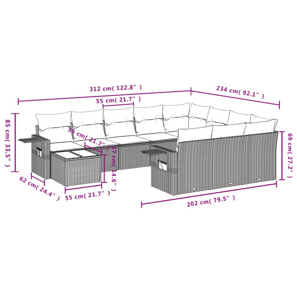 VidaXL Garten sofagarnitur poly-rattan