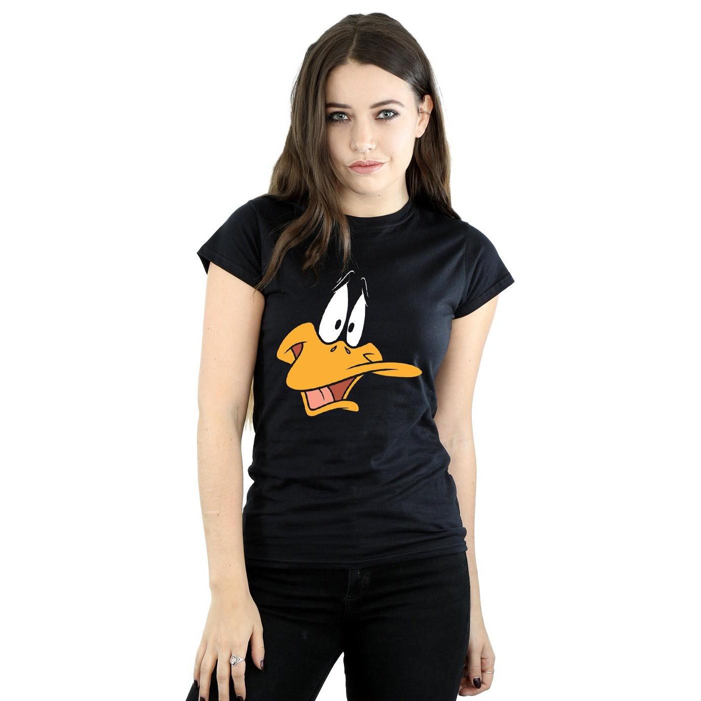 LOONEY TUNES Daffy Duck Face Print T-Shirt