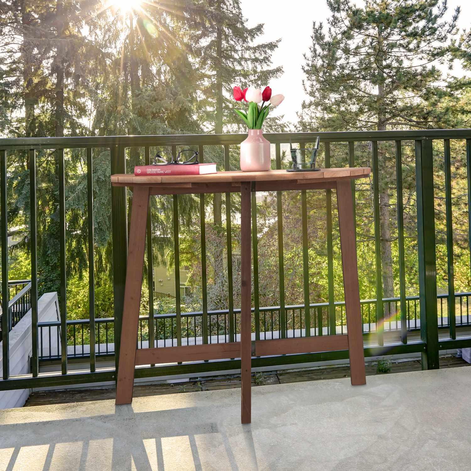 B2X Halbrunder Klapptisch aus Holz