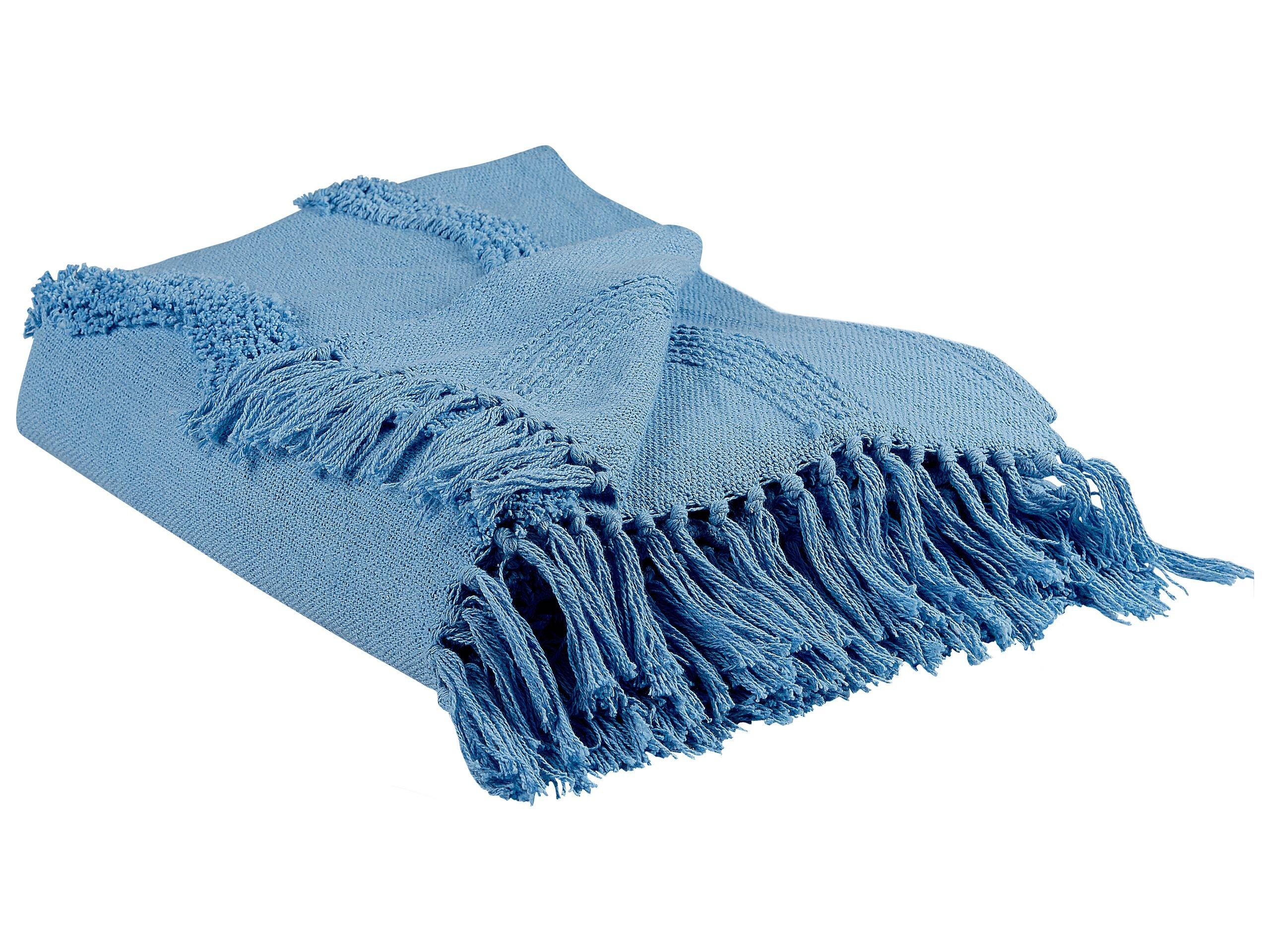 Beliani Kuscheldecke aus Baumwolle Boho KHARI