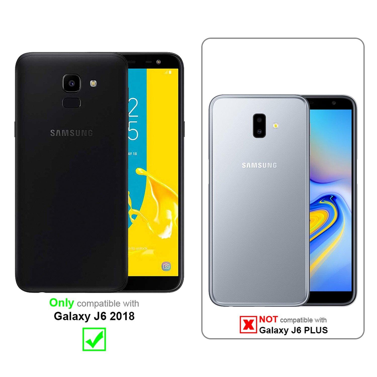 Cadorabo Cadorabo Hülle kompatibel mit Samsung Galaxy J6 2018 - Schutzhülle mit Magnetverschluss, Standfunktion und Kartenfach