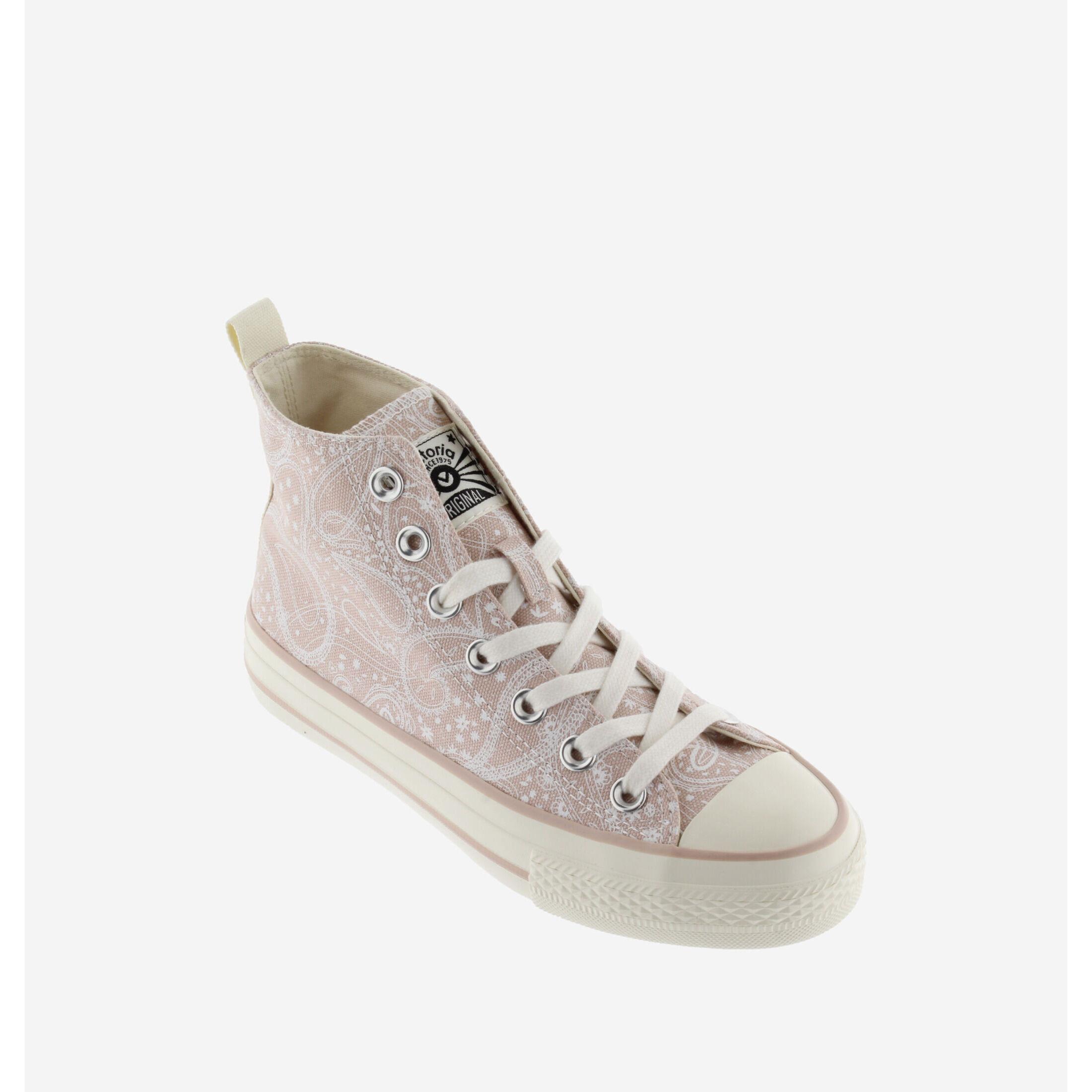 Victoria sneakers aus glänzendem leinen für en tribu brillo bandana