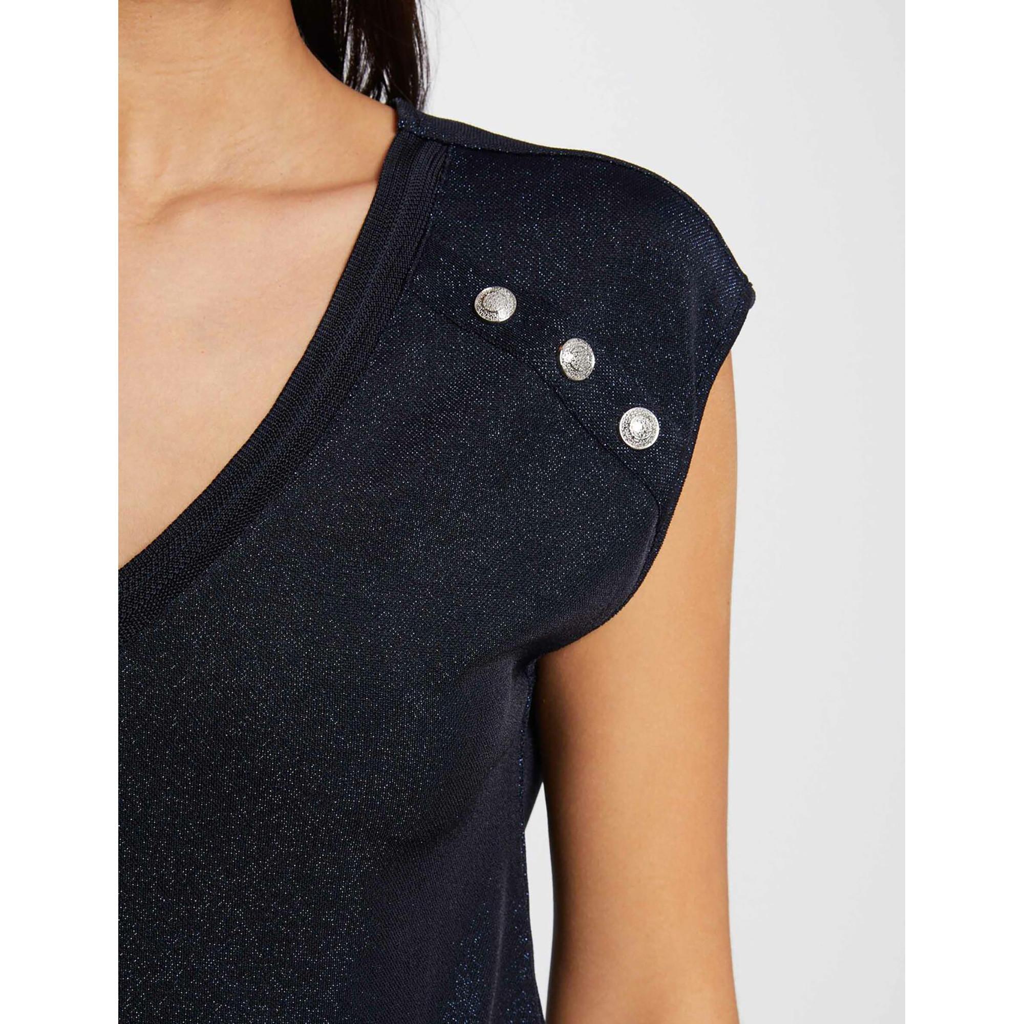 MORGAN T-Shirt mit Zierknöpfen